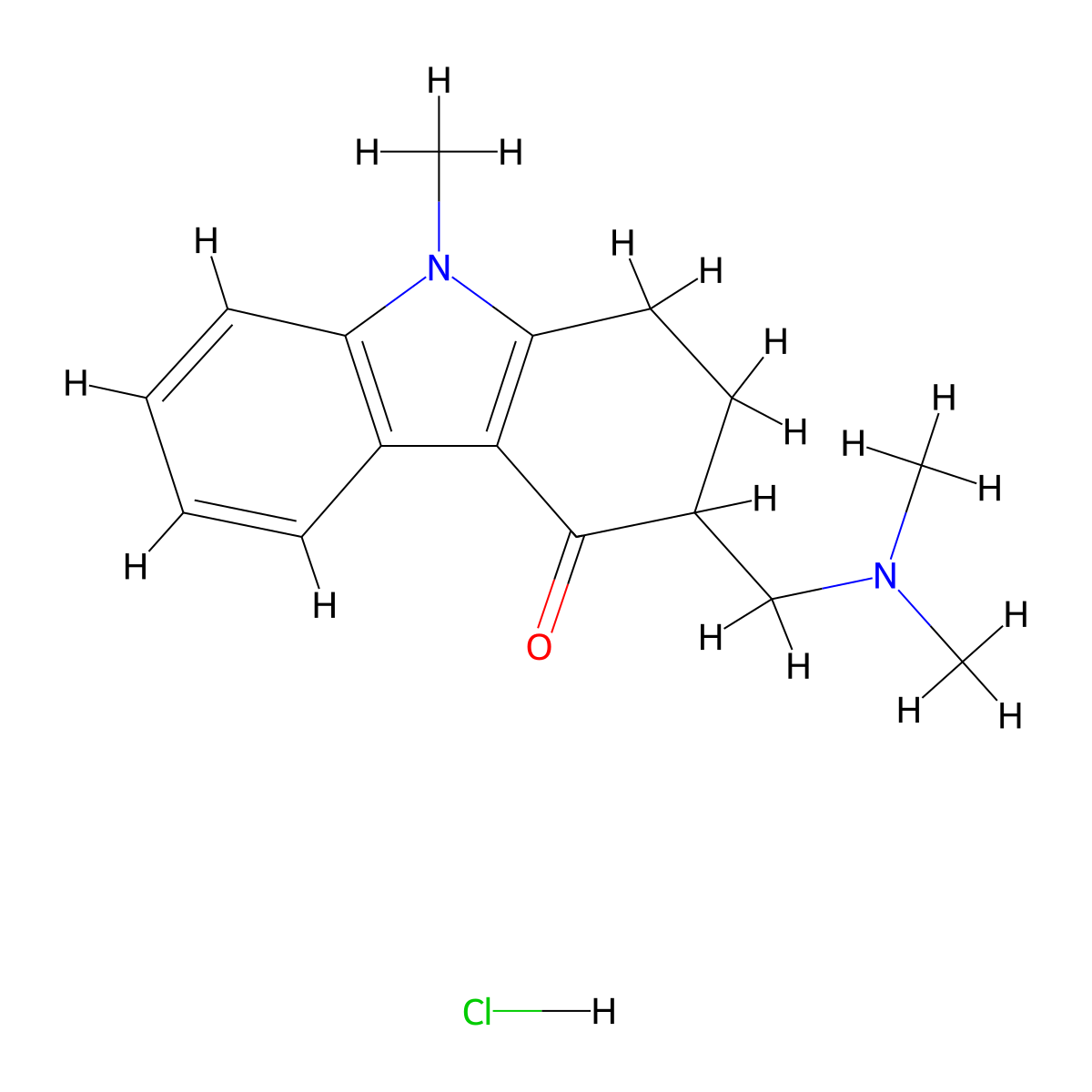 3-[(Dimethylamino)methyl]-1,2,3,9-tetrahydro-9-methyl-4H-carbazol-4-one hydrochloride molecular structure, CAS 119812-29-2