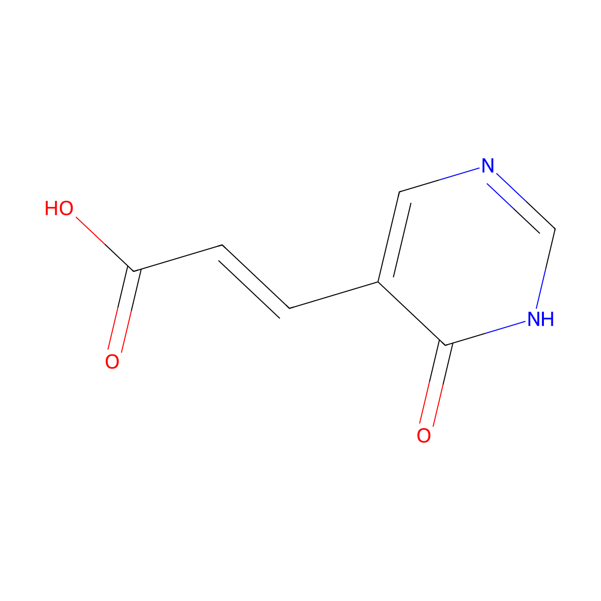(2E)-3-(6-oxo-1,6-dihydropyrimidin-5-yl)prop-2-enoic acid molecular structure, CAS 119813-25-1