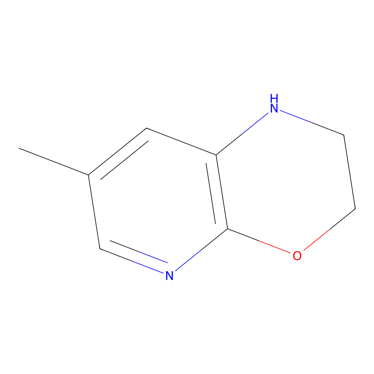 7-methyl-1H,2H,3H-pyrido[2,3-b][1,4]oxazine molecular structure, CAS 1198154-55-0