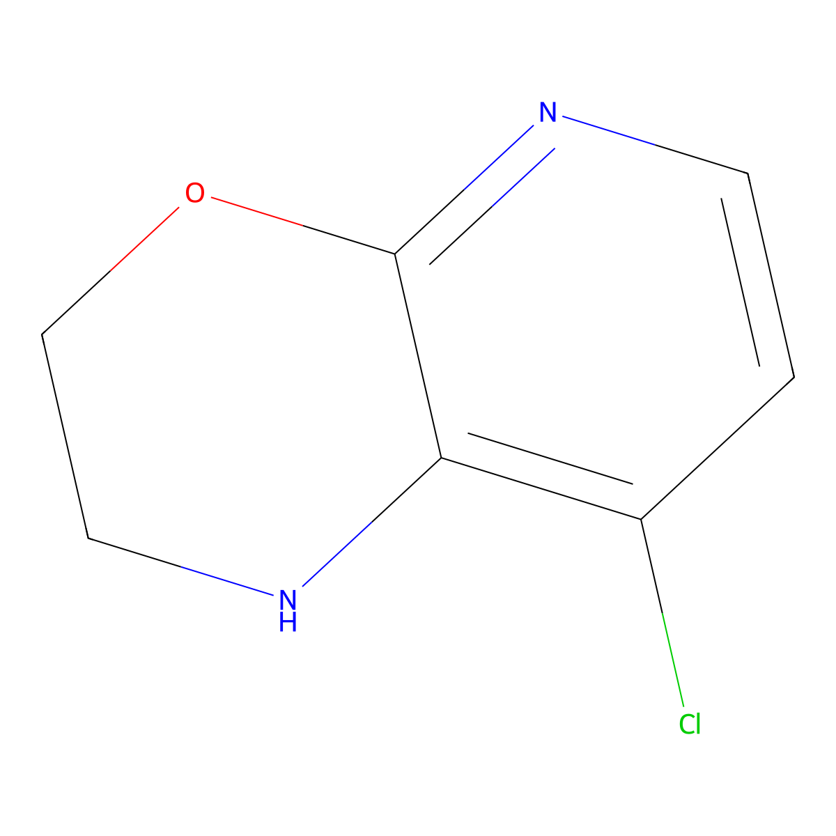 8-Chloro-2,3-dihydro-1H-pyrido[2,3-B][1,4]oxazine molecular structure, CAS 1198154-60-7