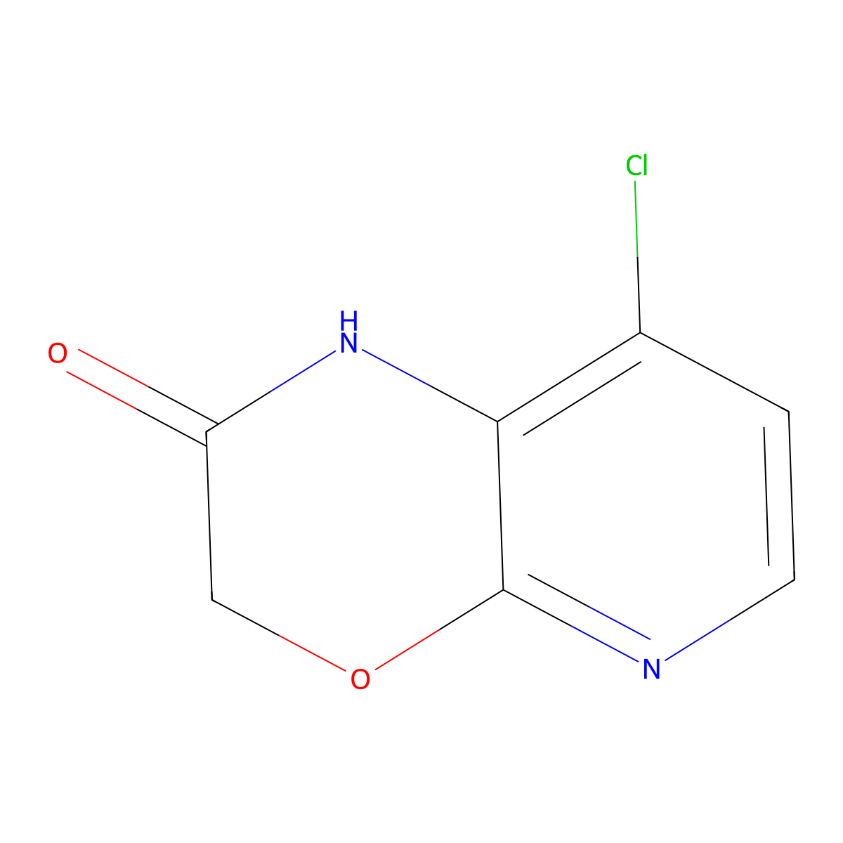 8-Chloro-1H-pyrido[2,3-B][1,4]oxazin-2(3H)-one molecular structure, CAS 1198154-62-9