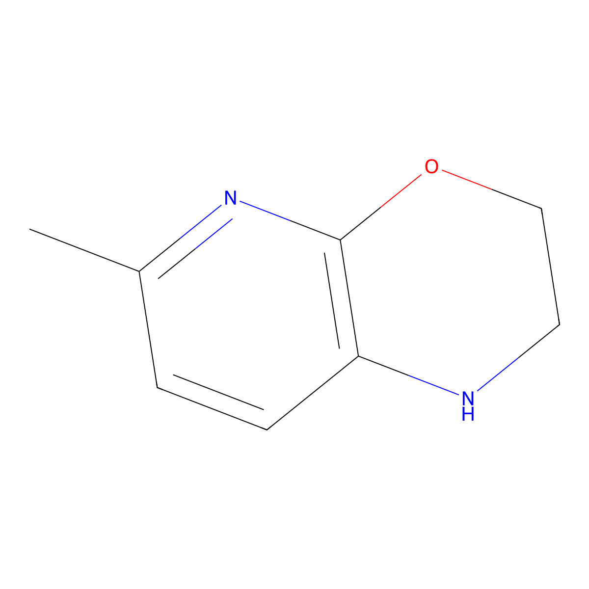 6-methyl-1H,2H,3H-pyrido[2,3-b][1,4]oxazine molecular structure, CAS 1198154-80-1