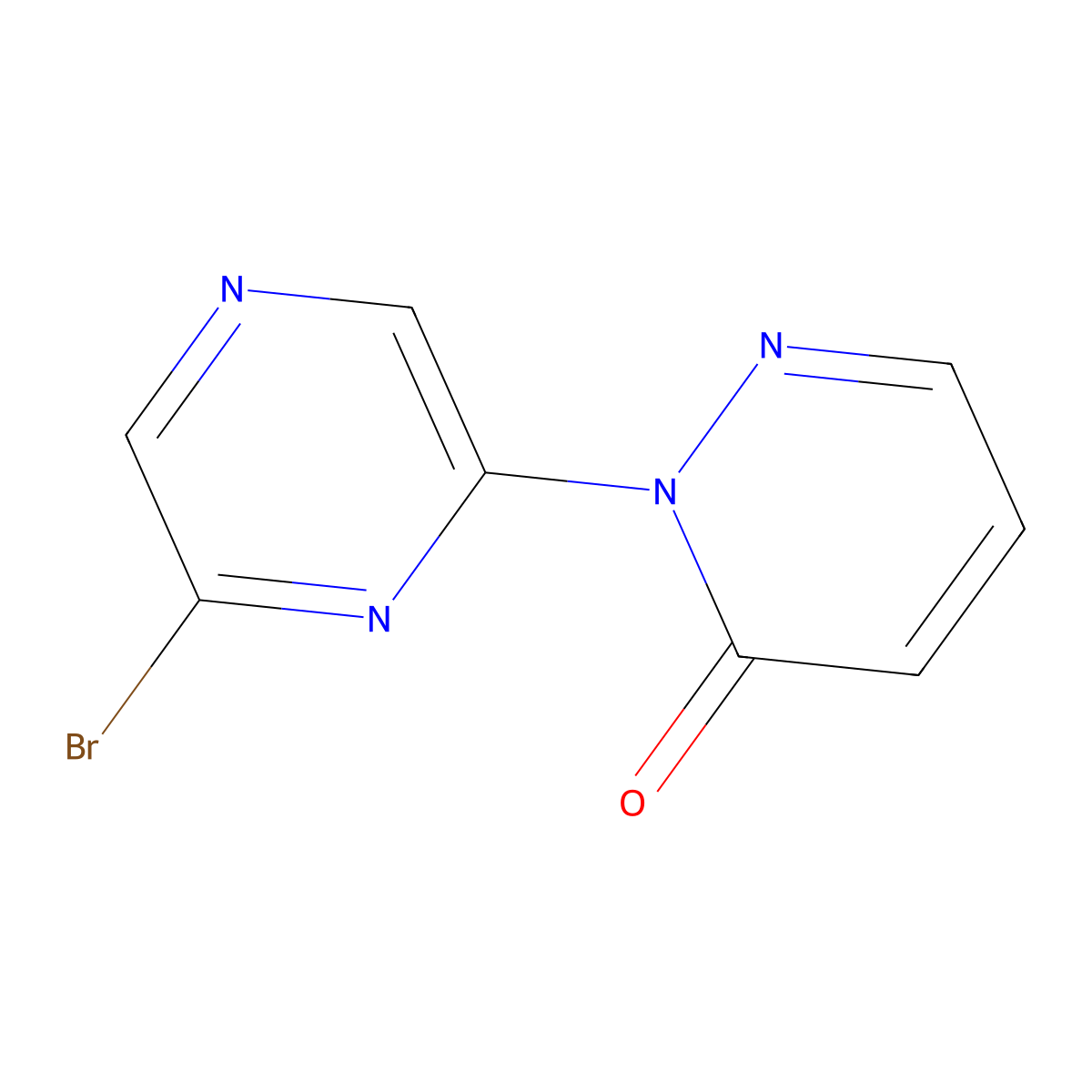 6-[Pyridazin-3(2H)-one]-2-bromopyrazine molecular structure, CAS 1198154-98-1