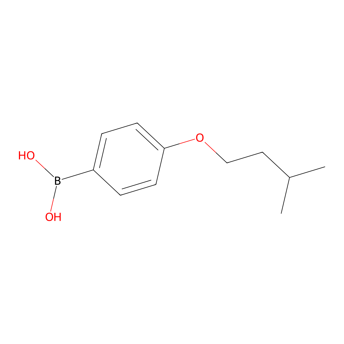 [4-(3-Methylbutoxy)phenyl]boronic acid molecular structure, CAS 1198156-69-2
