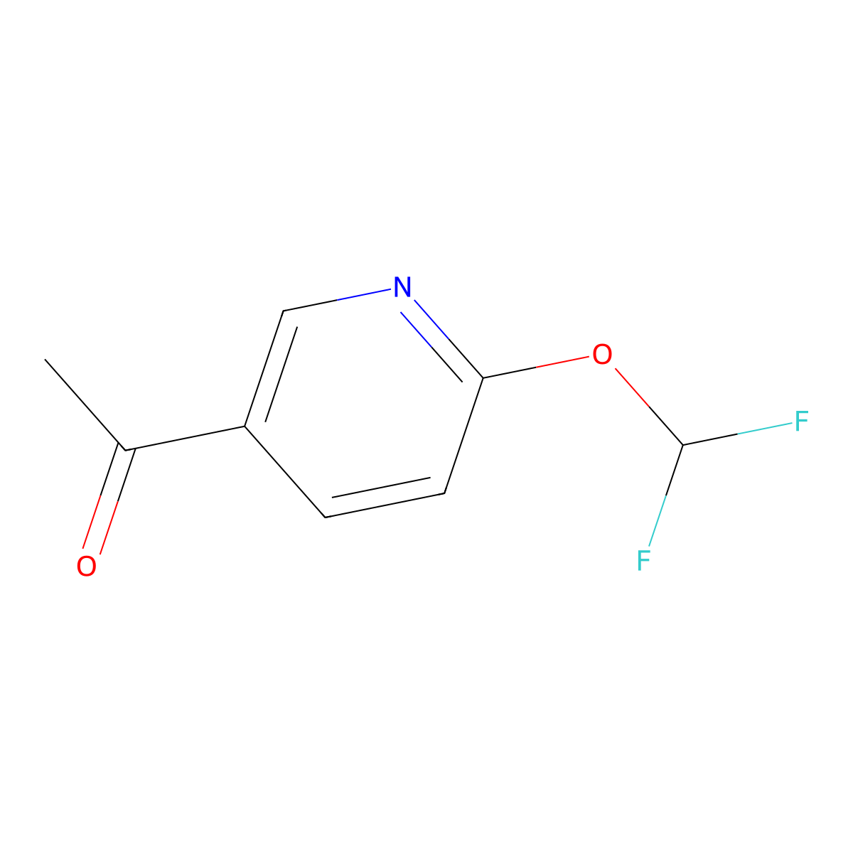 1-(6-(Difluoromethoxy)pyridin-3-yl)ethanone molecular structure, CAS 1198166-10-7