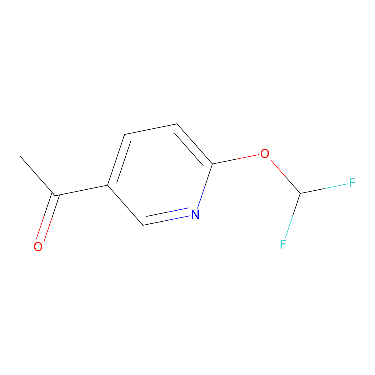 1-(6-(Difluoromethoxy)pyridin-3-yl)ethanone molecular structure, CAS 1198166-10-7