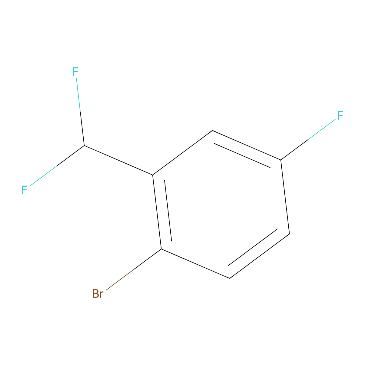1-Bromo-2-(difluoromethyl)-4-fluorobenzene molecular structure, CAS 1198171-18-4