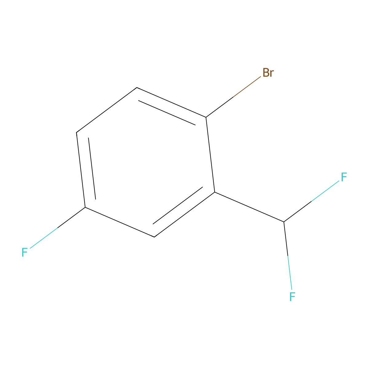 1-Bromo-2-(difluoromethyl)-4-fluorobenzene molecular structure, CAS 1198171-18-4