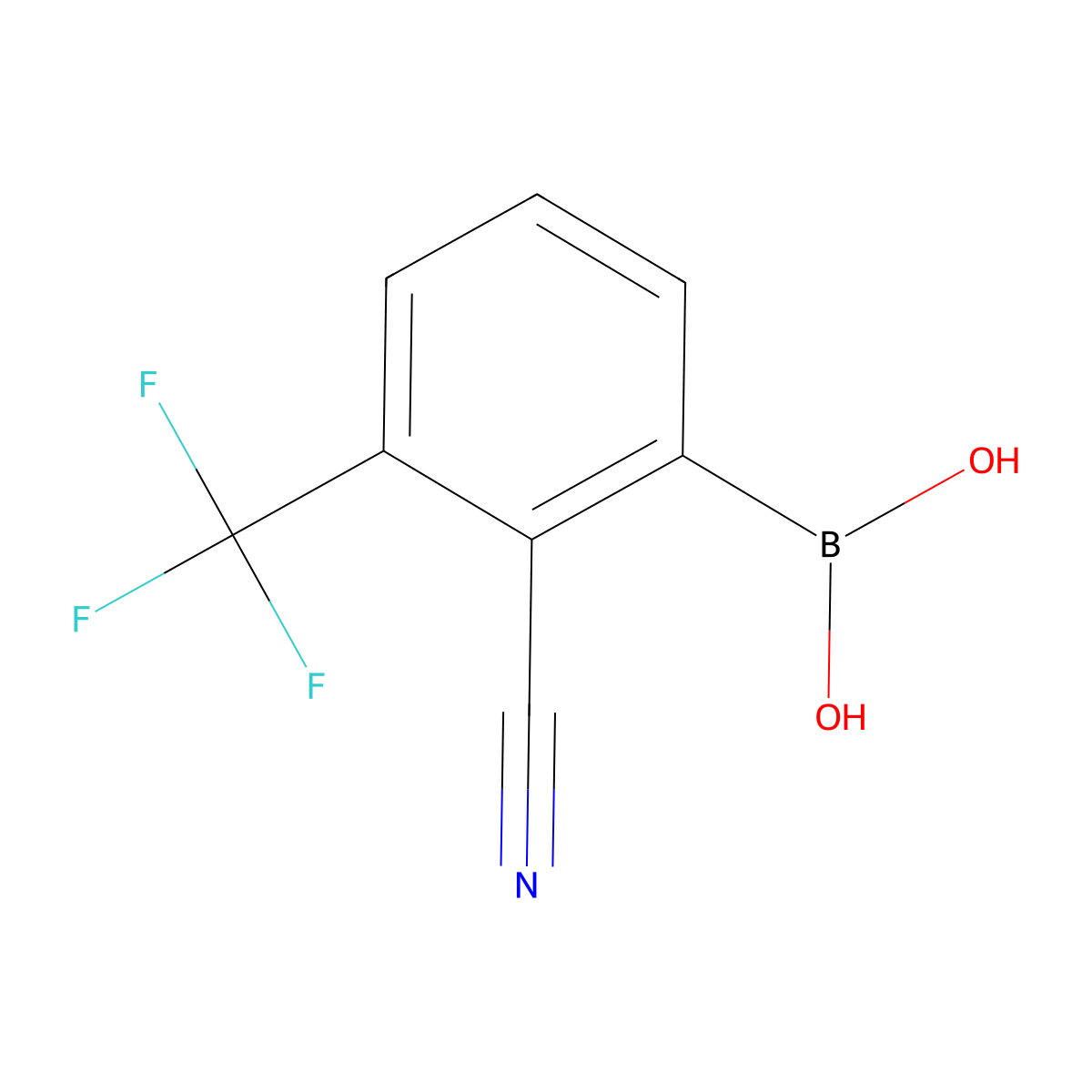 2-Cyano-3-(trifluoromethyl)phenylboronic acid molecular structure, CAS 1198181-40-6