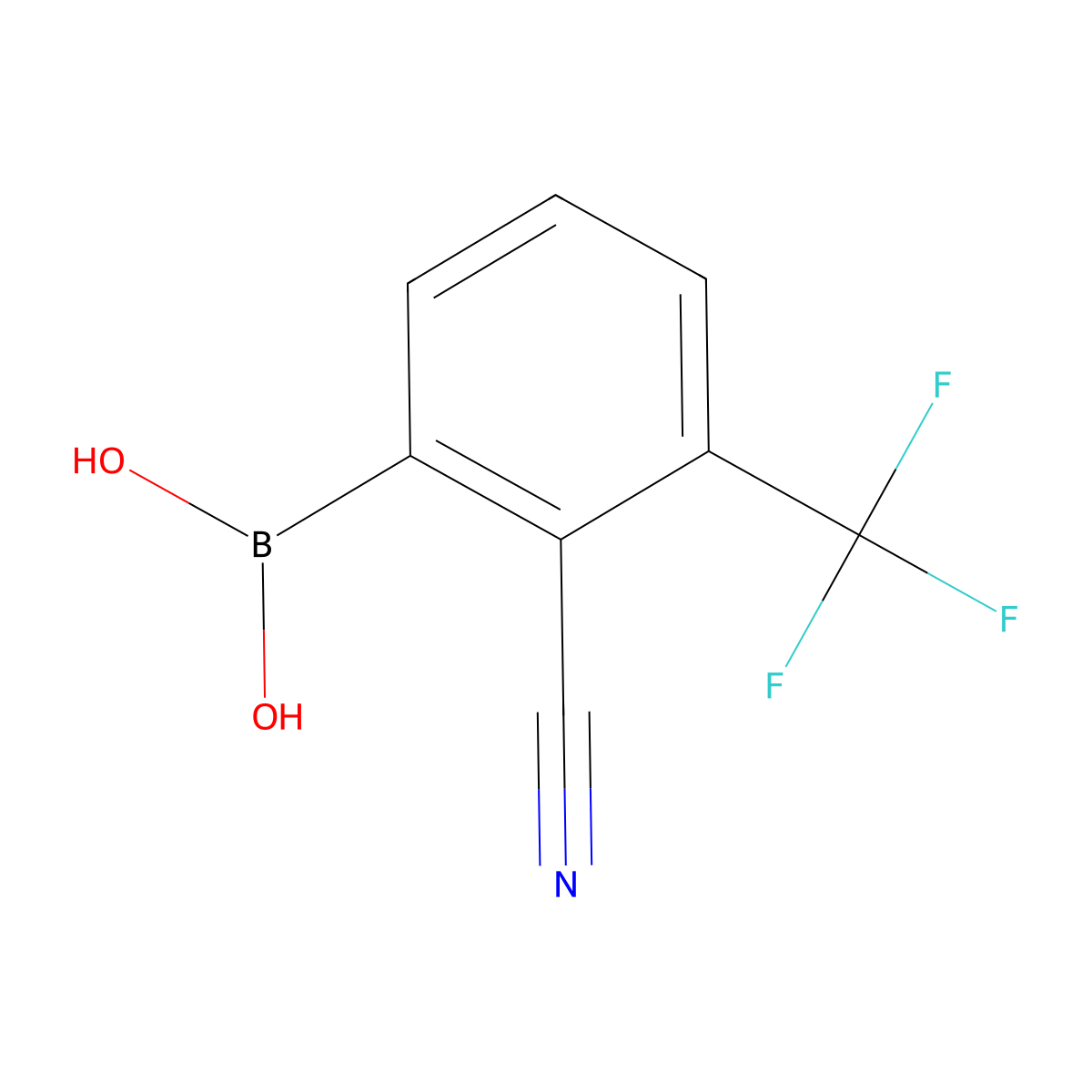 2-Cyano-3-(trifluoromethyl)phenylboronic acid molecular structure, CAS 1198181-40-6