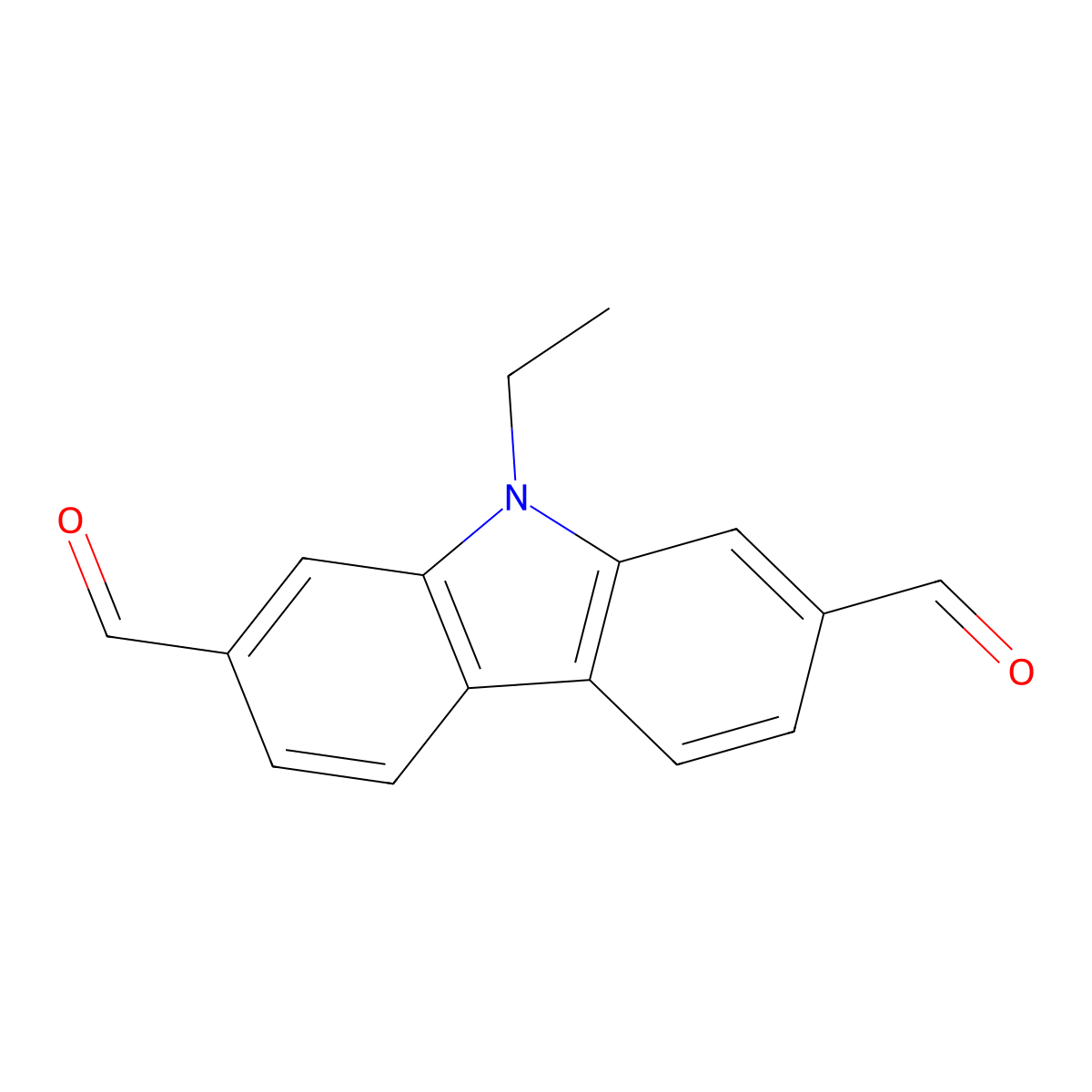 9-Ethyl-9H-carbazole-2,7-dicarbaldehyde molecular structure, CAS 1198182-98-7