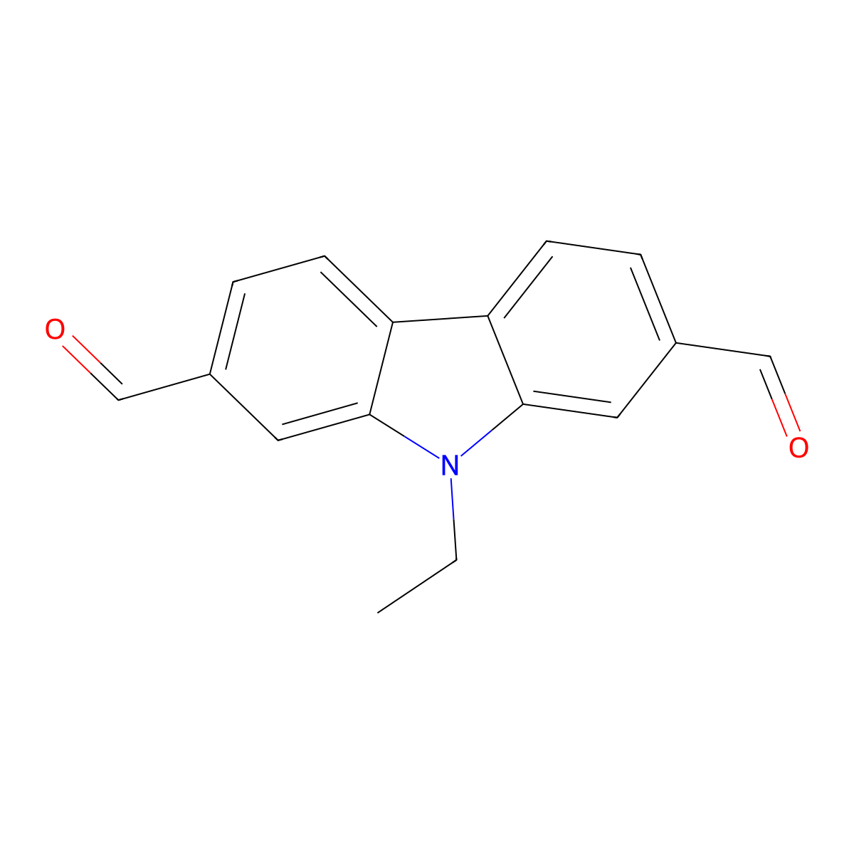 9-Ethyl-9H-carbazole-2,7-dicarbaldehyde molecular structure, CAS 1198182-98-7