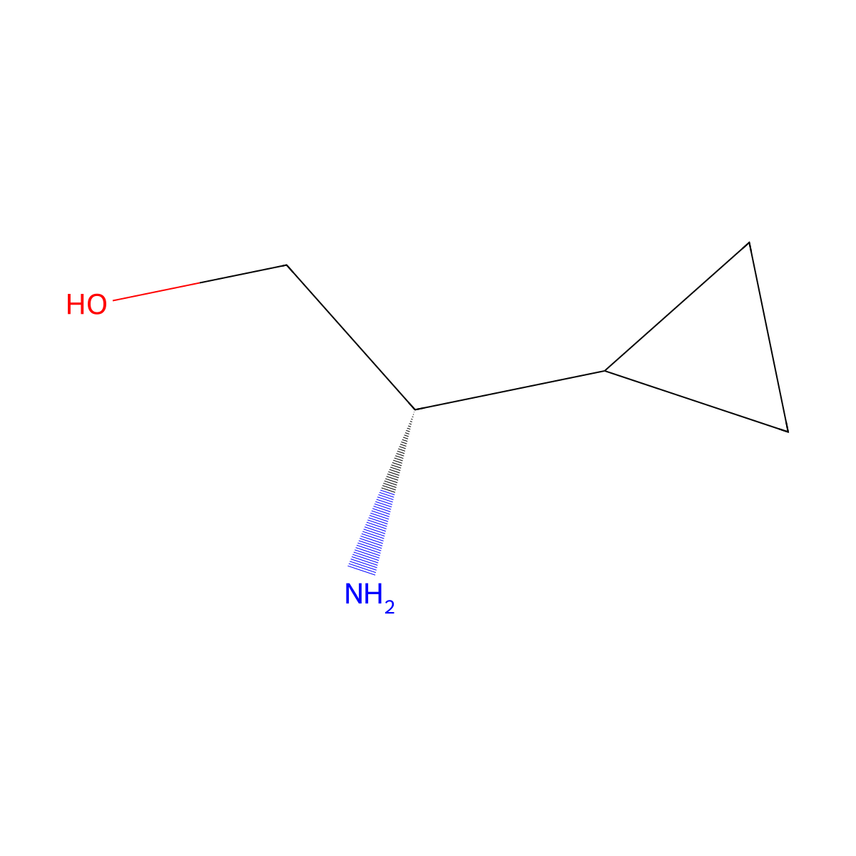 (2S)-2-amino-2-cyclopropylethan-1-ol molecular structure, CAS 1198185-81-7