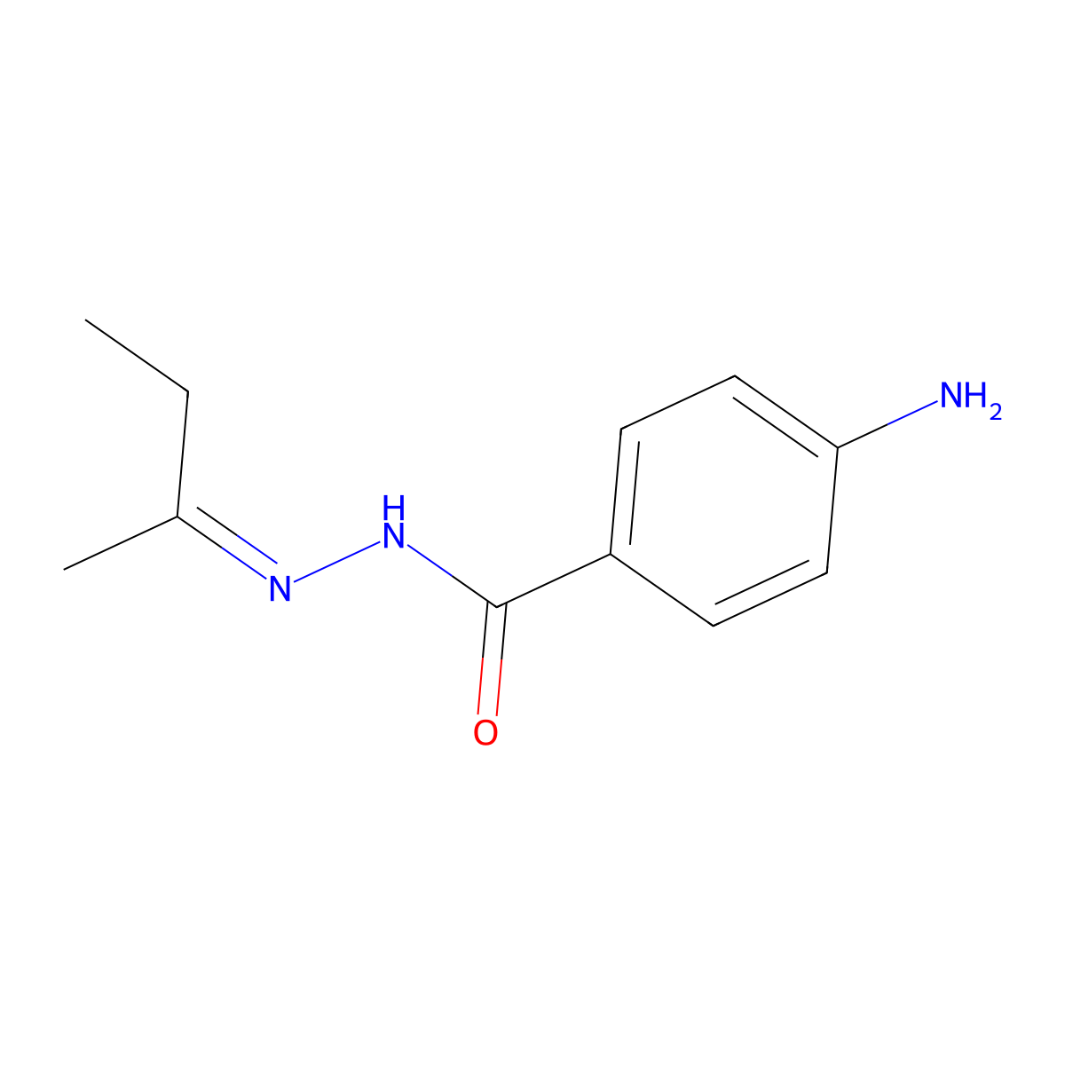 4-Aminobenzoic acid 2-(1-methylpropylidene)hydrazide molecular structure, CAS 119821-27-1