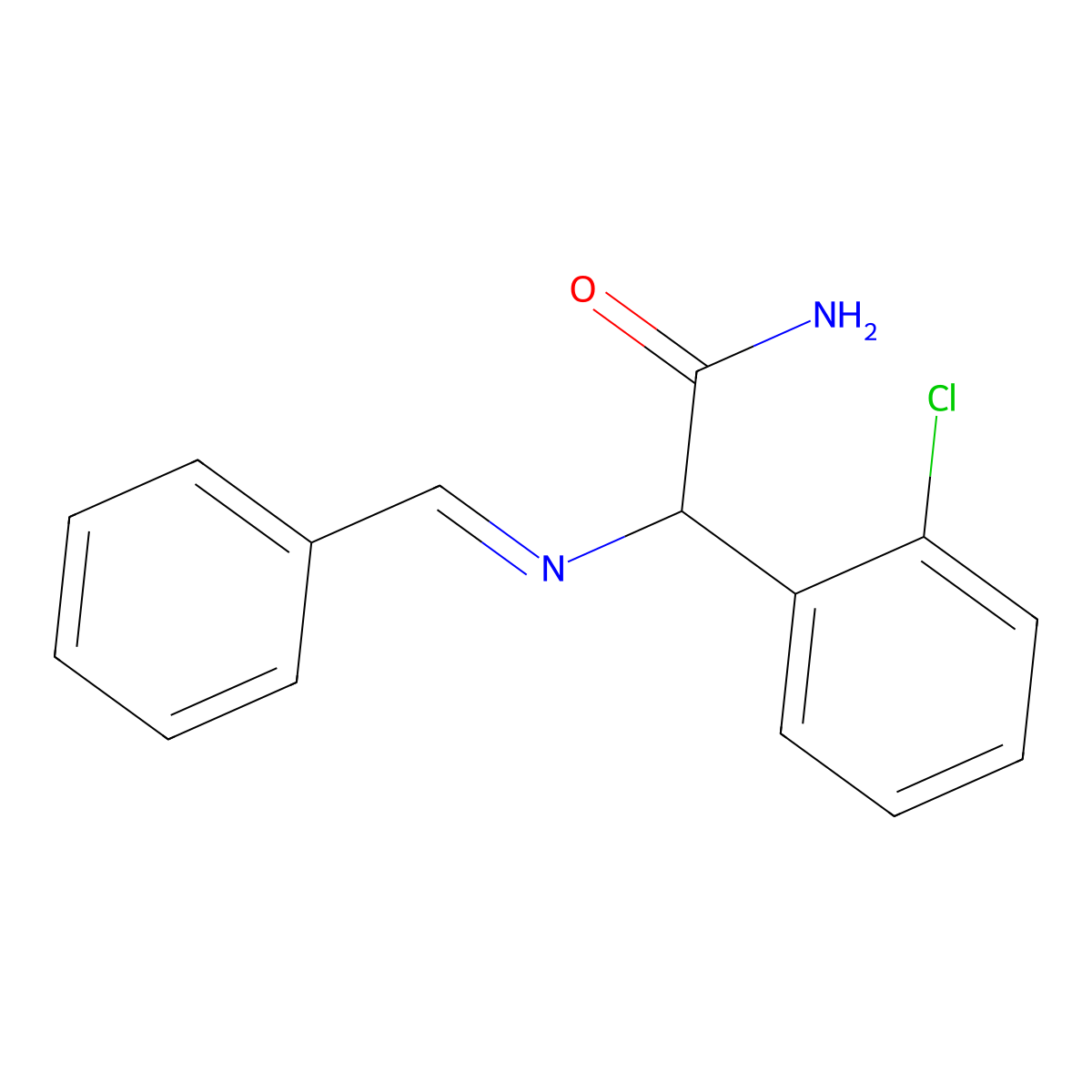 2-(2-chlorophenyl)-2-[(E)-(phenylmethylidene)amino]acetamide molecular structure, CAS 1198213-96-5
