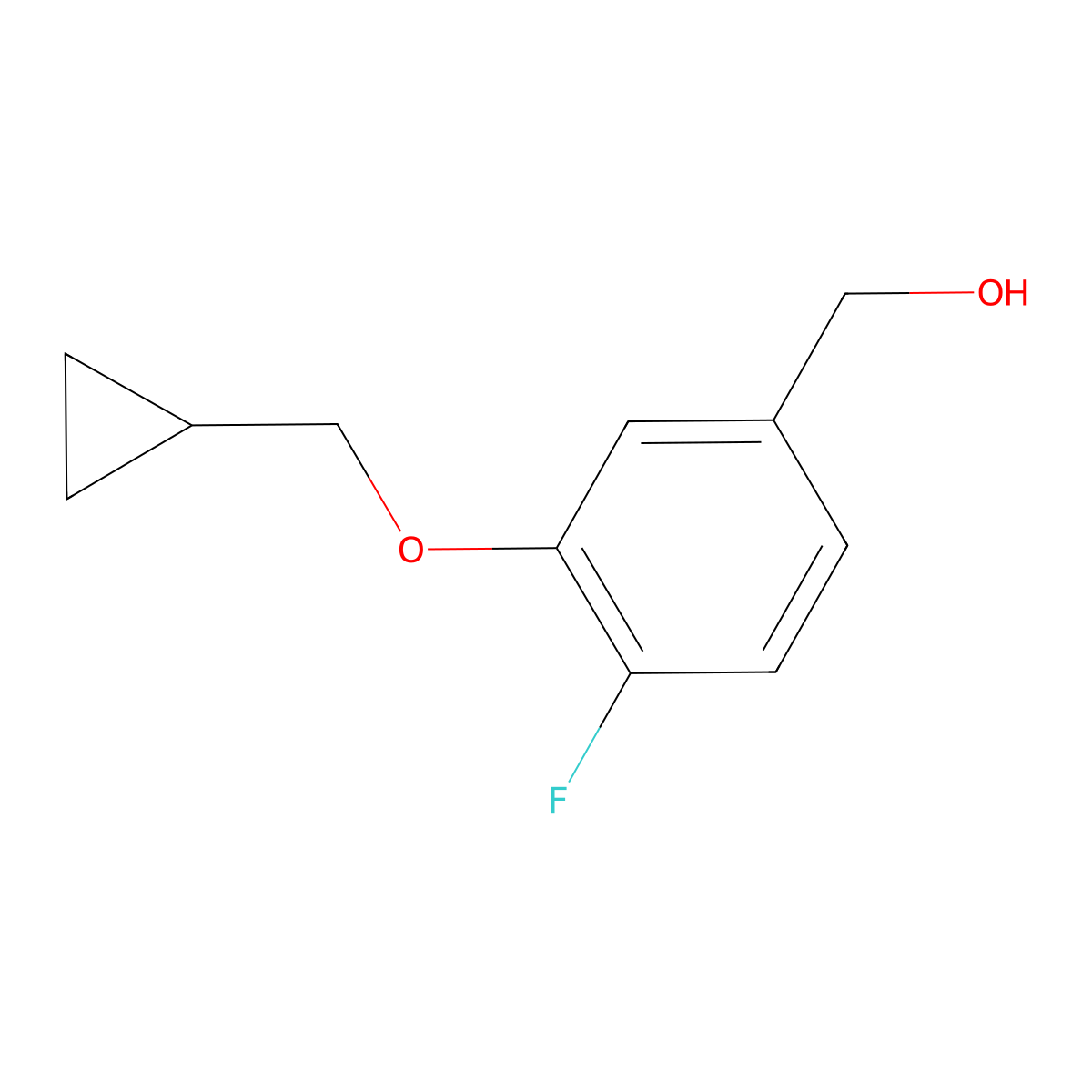 [3-(Cyclopropylmethoxy)-4-fluorophenyl]methanol molecular structure, CAS 1198223-08-3