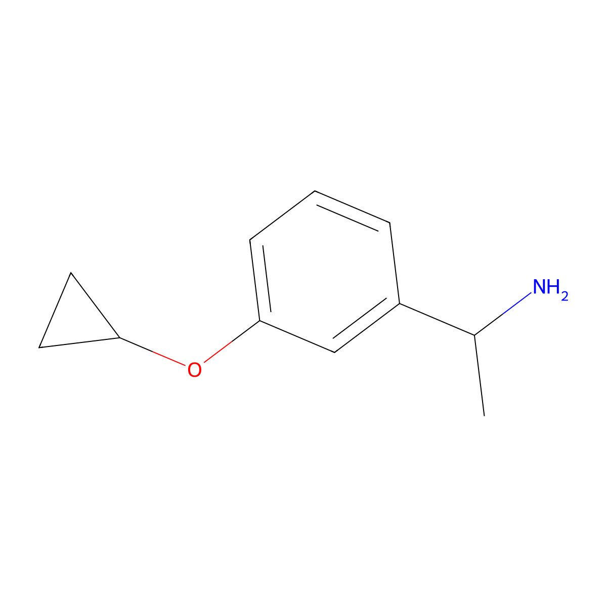 (r)-1-(3-Cyclopropoxyphenyl)ethanamine molecular structure, CAS 1198223-19-6