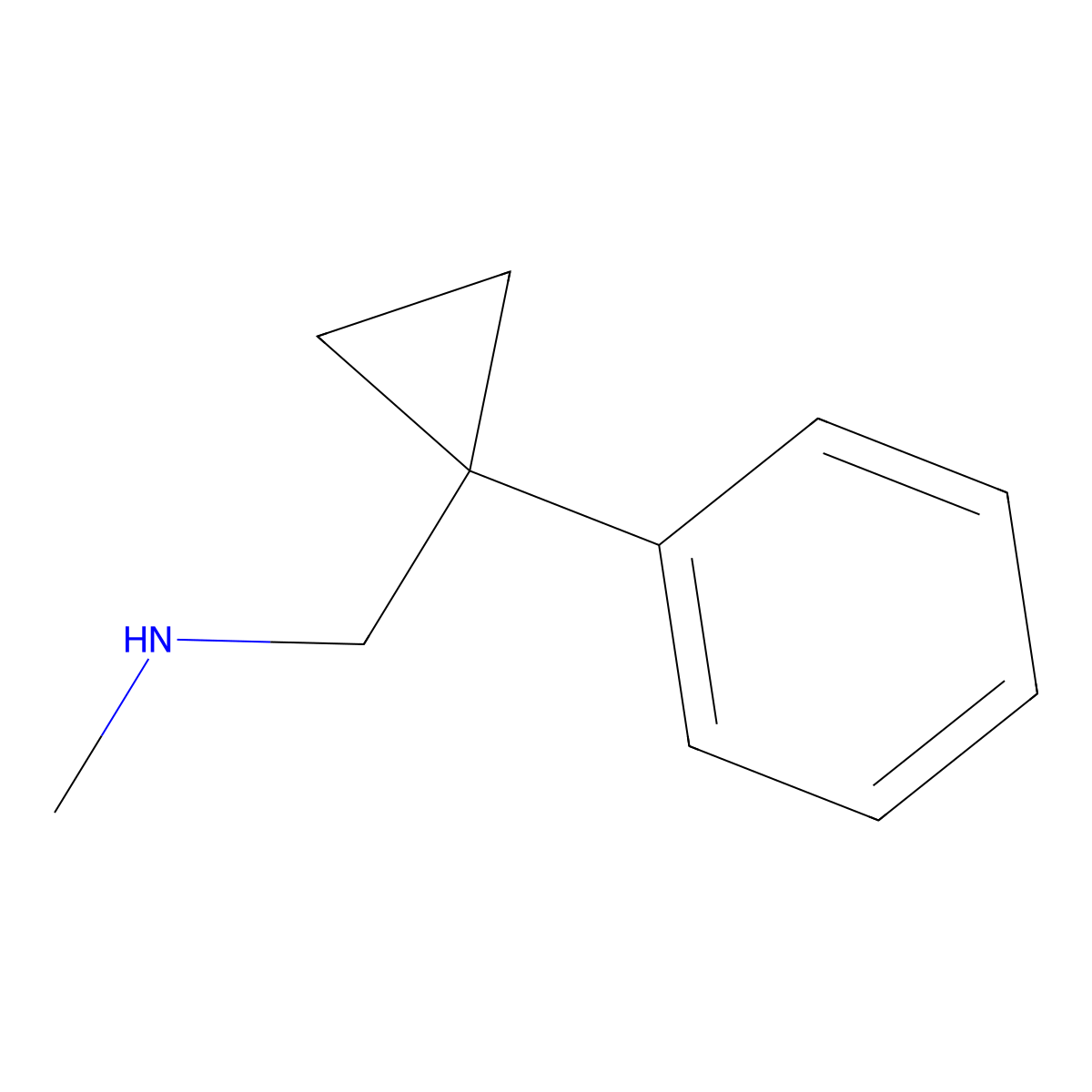 Methyl[(1-phenylcyclopropyl)methyl]amine molecular structure, CAS 1198225-51-2