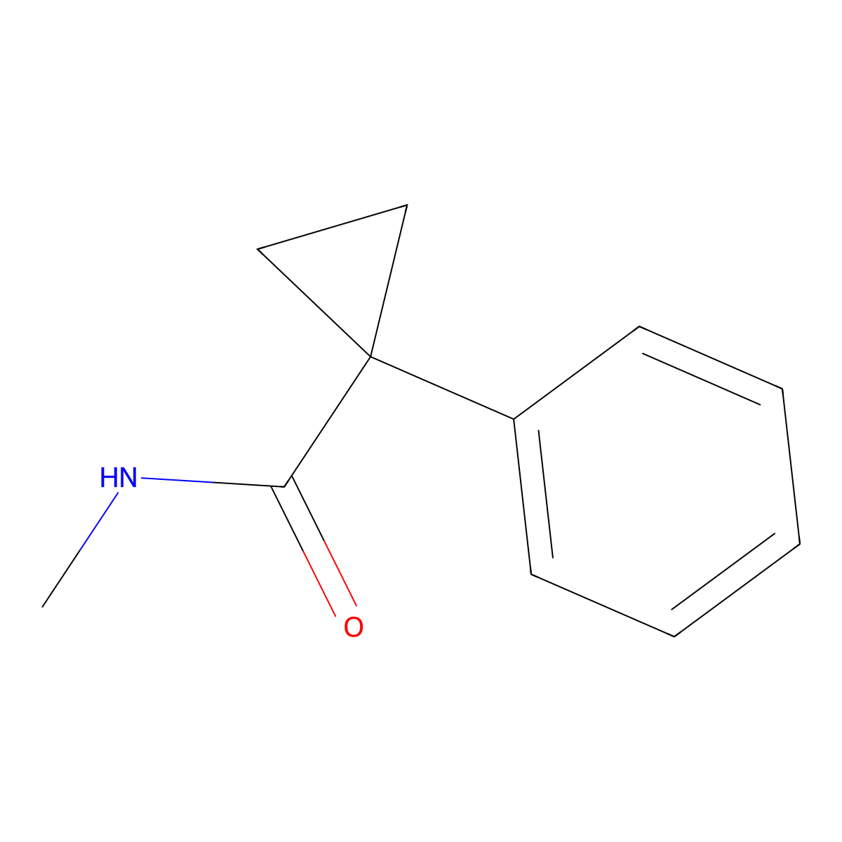 N-methyl-1-phenylcyclopropane-1-carboxamide molecular structure, CAS 1198225-52-3