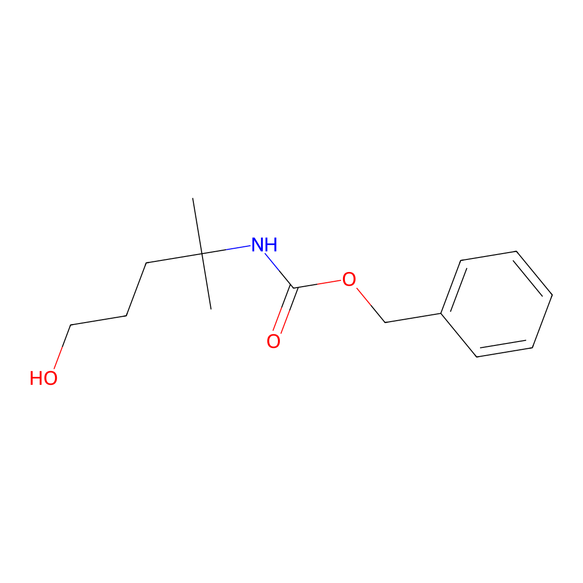 benzyl N-(5-hydroxy-2-methylpentan-2-yl)carbamate molecular structure, CAS 1198225-79-4
