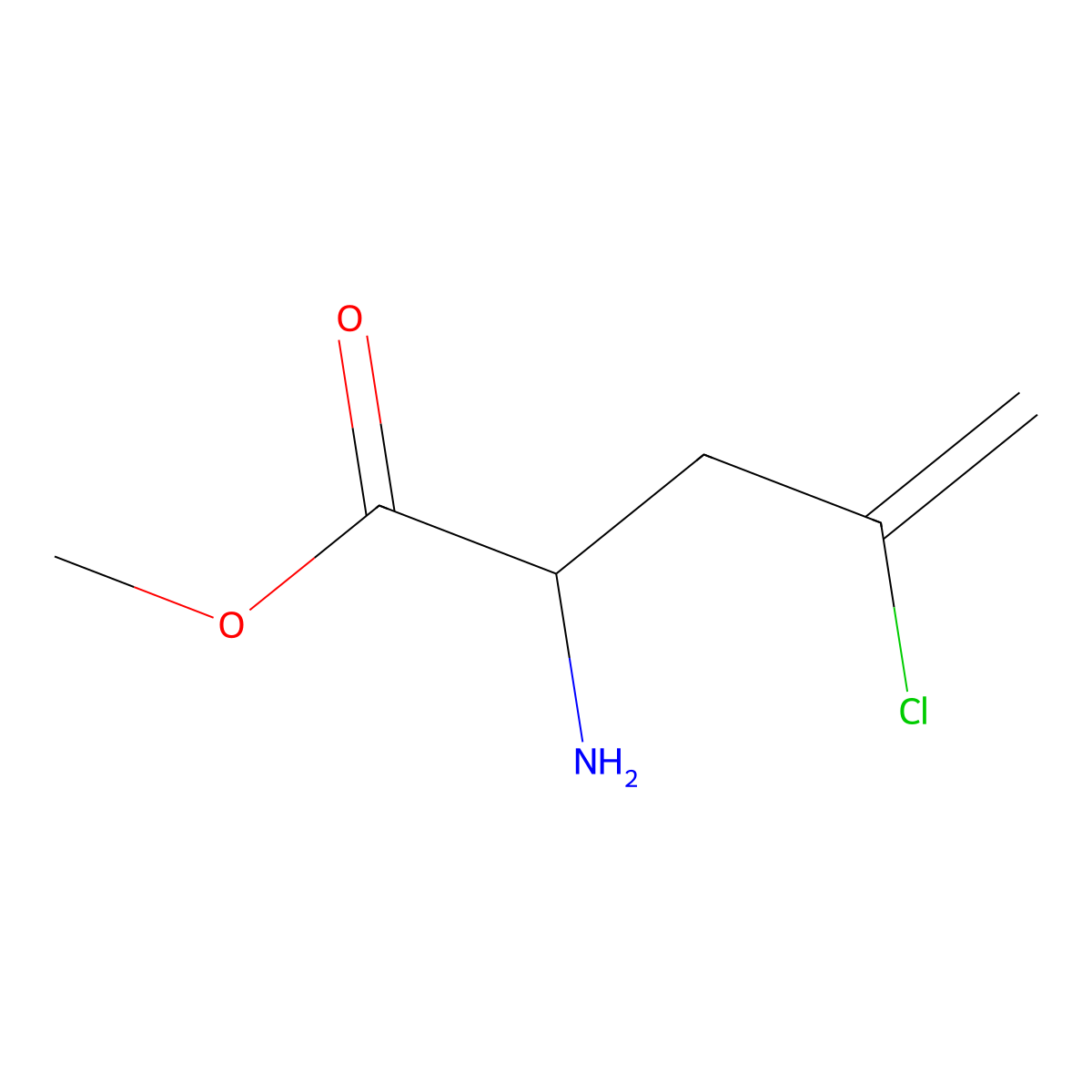 Methyl 2-amino-4-chloropent-4-enoate molecular structure, CAS 119825-68-2