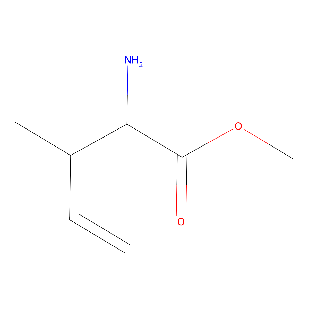 Methyl 2-amino-3-methylpent-4-enoate molecular structure, CAS 119825-72-8