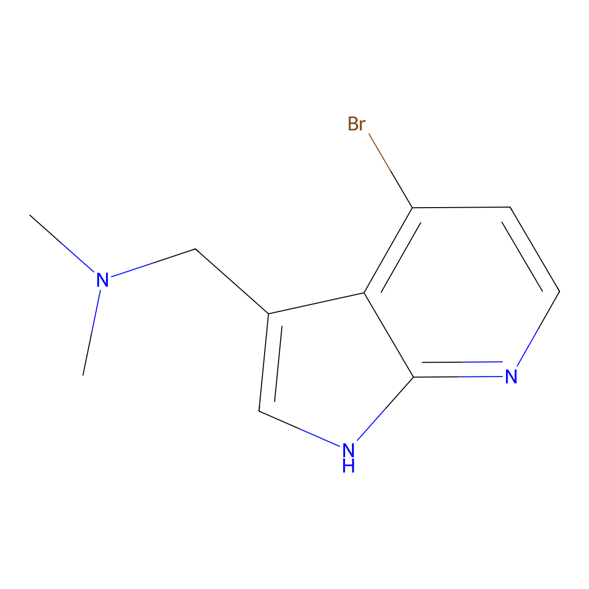 1H-Pyrrolo[2,3-b]pyridine-3-methanamine, 4-bromo-N,N-dimethyl- molecular structure, CAS 1198277-82-5