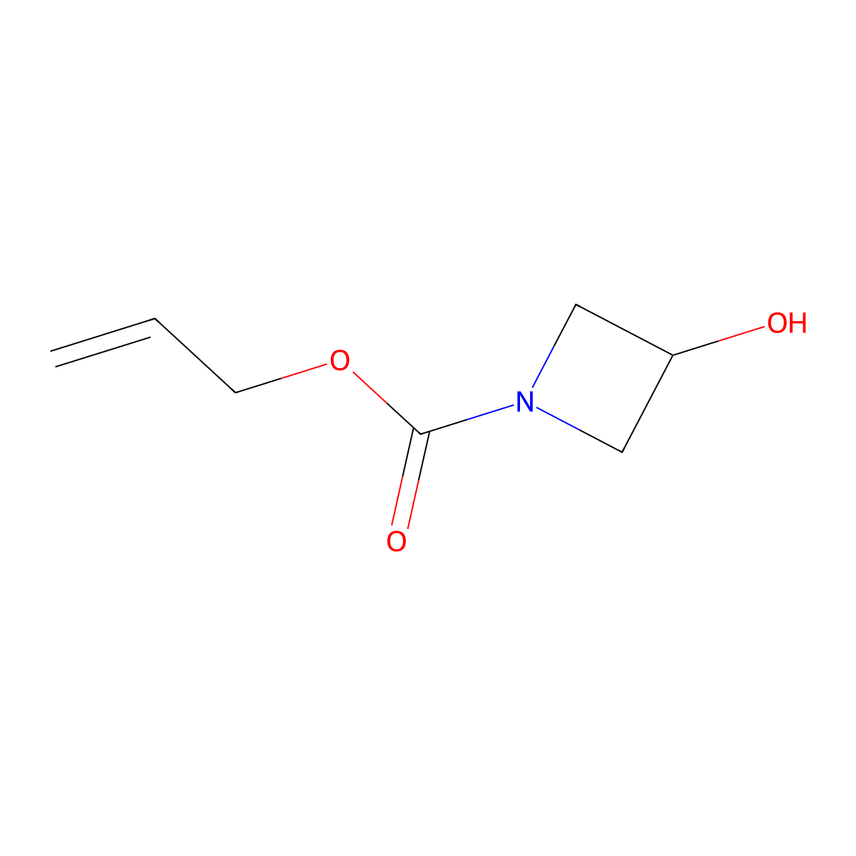 Allyl 3-hydroxyazetidine-1-carboxylate molecular structure, CAS 1198283-27-0