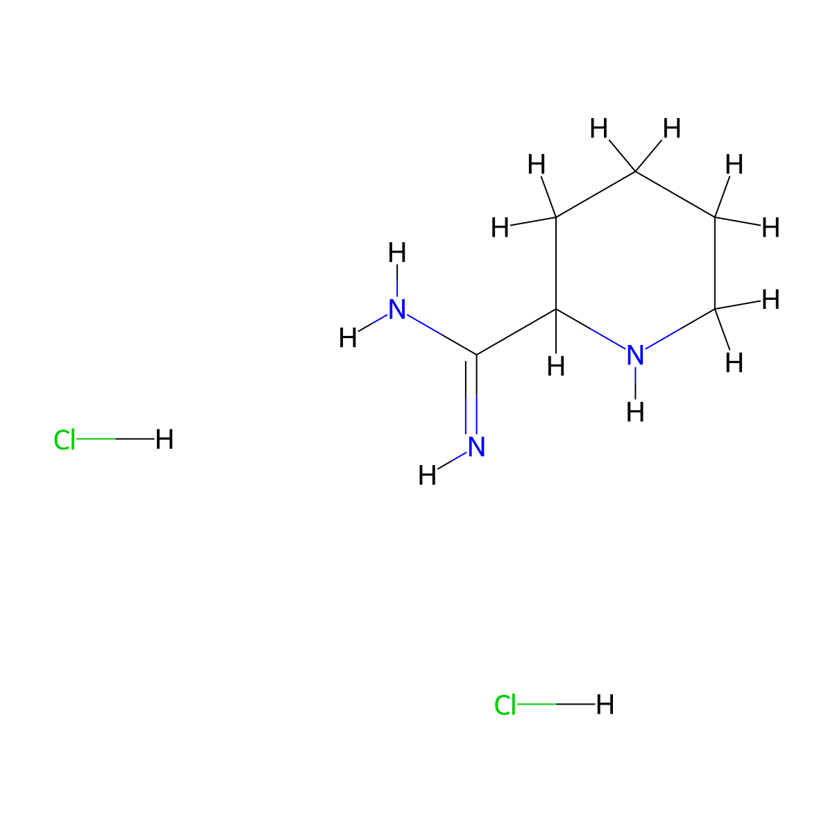 Piperidine-2-carboximidamide dihydrochloride molecular structure, CAS 1198283-39-4