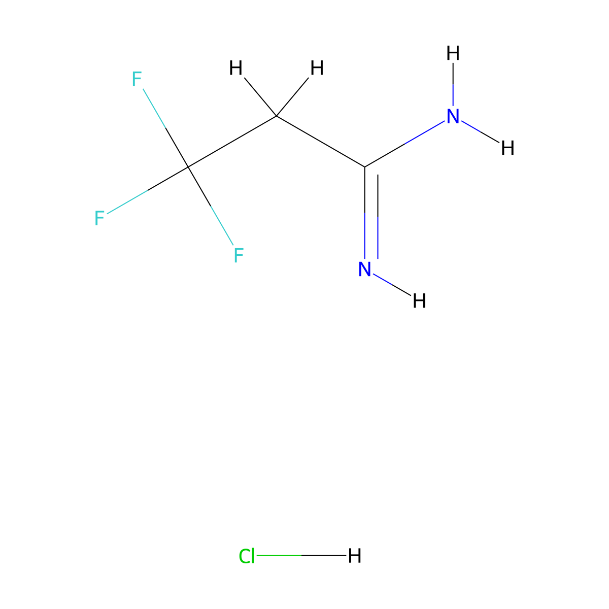 3,3,3-Trifluoropropanimidamide hydrochloride molecular structure, CAS 1198283-44-1