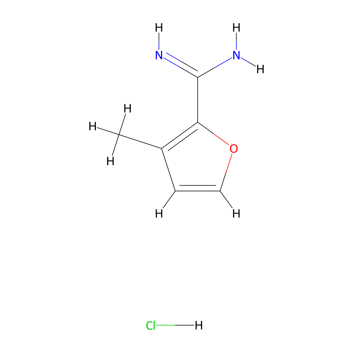3-Methylfuran-2-carboximidamide hydrochloride molecular structure, CAS 1198283-45-2