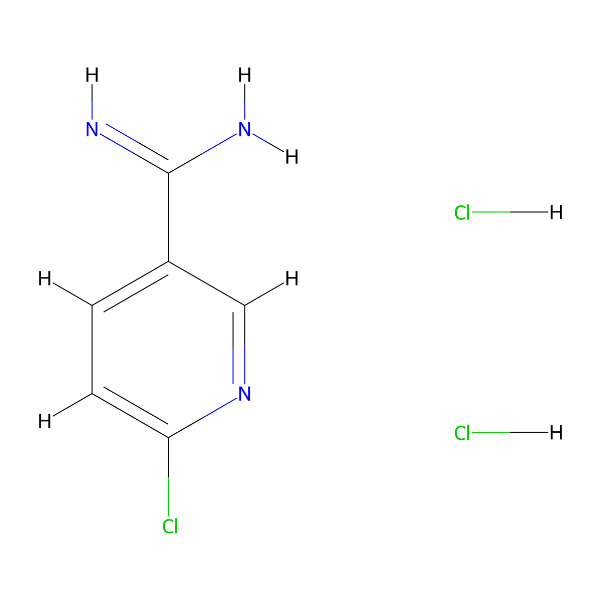 6-Chloronicotinimidamide dihydrochloride molecular structure, CAS 1198283-62-3
