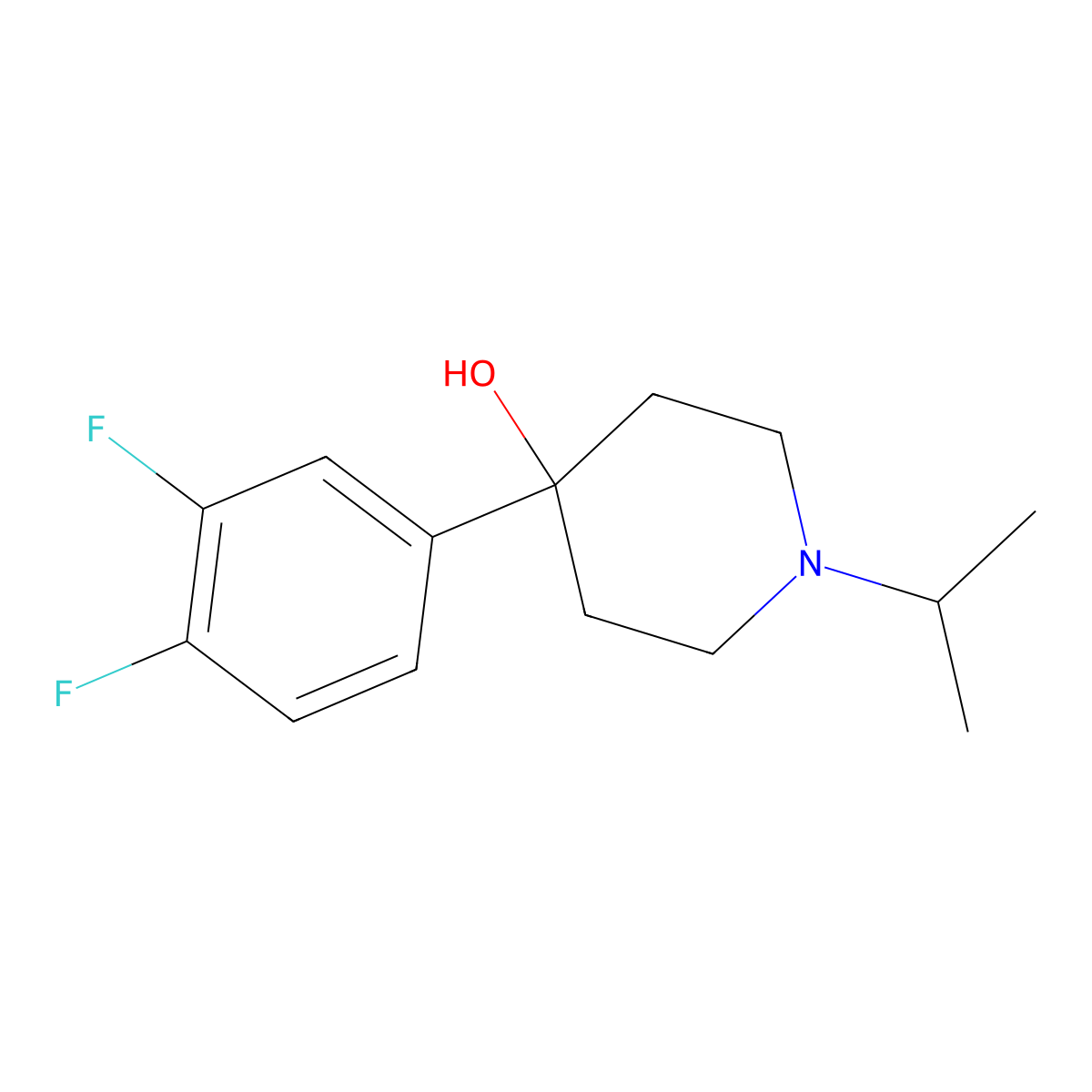 4-(3,4-Difluorophenyl)-4-hydroxy-1-iso-propylpiperidine molecular structure, CAS 1198283-84-9