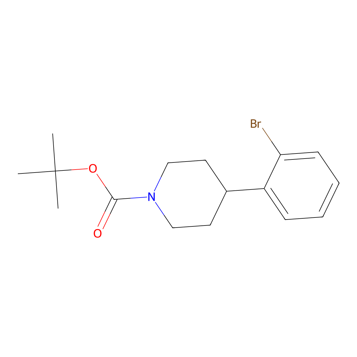1-Boc-4-(2-bromophenyl)piperidine molecular structure, CAS 1198283-93-0