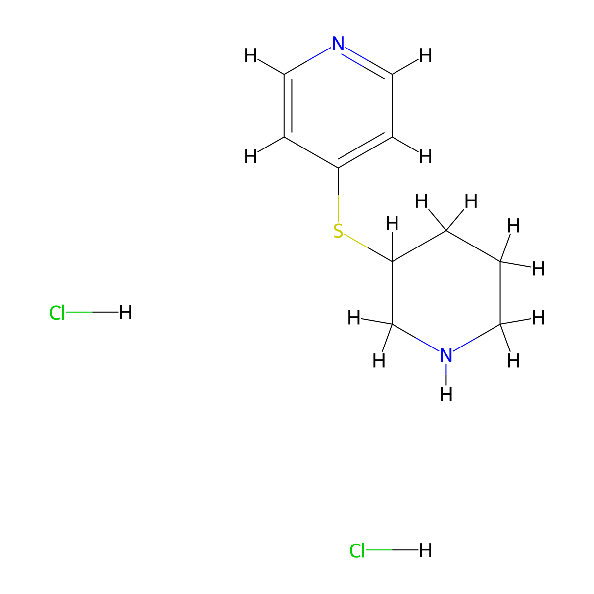 4-(Piperidin-3-ylthio)pyridine dihydrochloride molecular structure, CAS 1198283-96-3