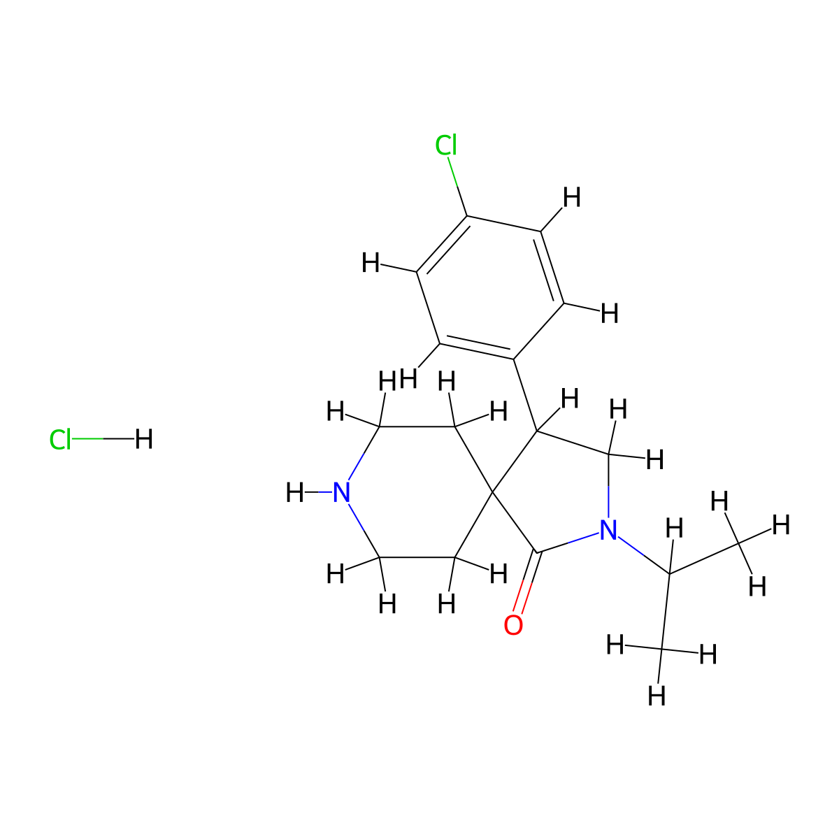 4-(4-Chlorophenyl)-2-isopropyl-2,8-diazaspiro[4.5]decan-1-one hydrochloride molecular structure, CAS 1198284-09-1
