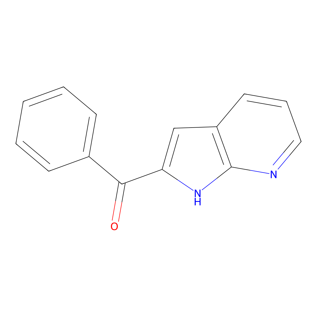 Phenyl(1H-pyrrolo[2,3-B]pyridin-2-YL)methanone molecular structure, CAS 1198284-25-1