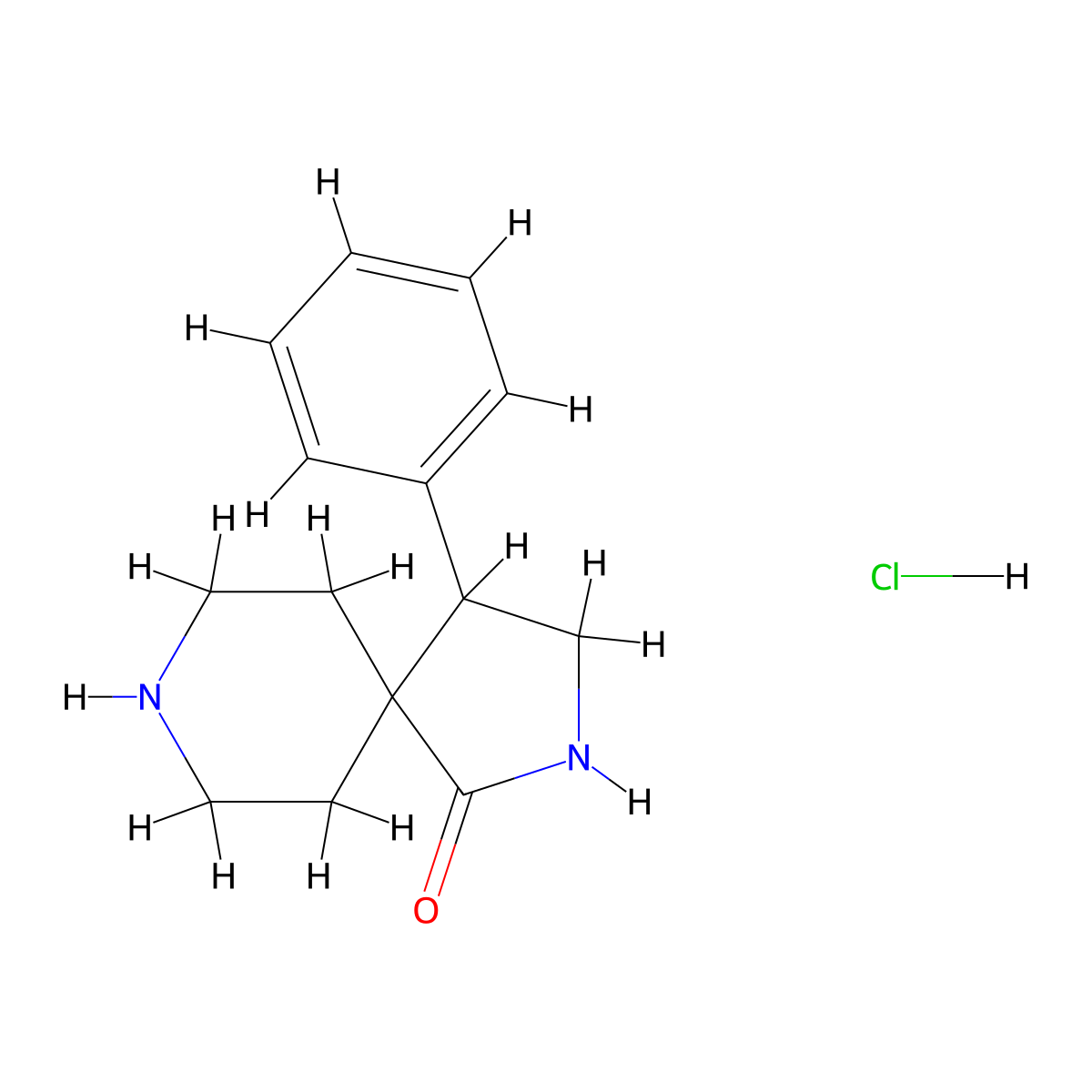 4-Phenyl-2,8-diazaspiro[4.5]decan-1-one hydrochloride molecular structure, CAS 1198284-29-5