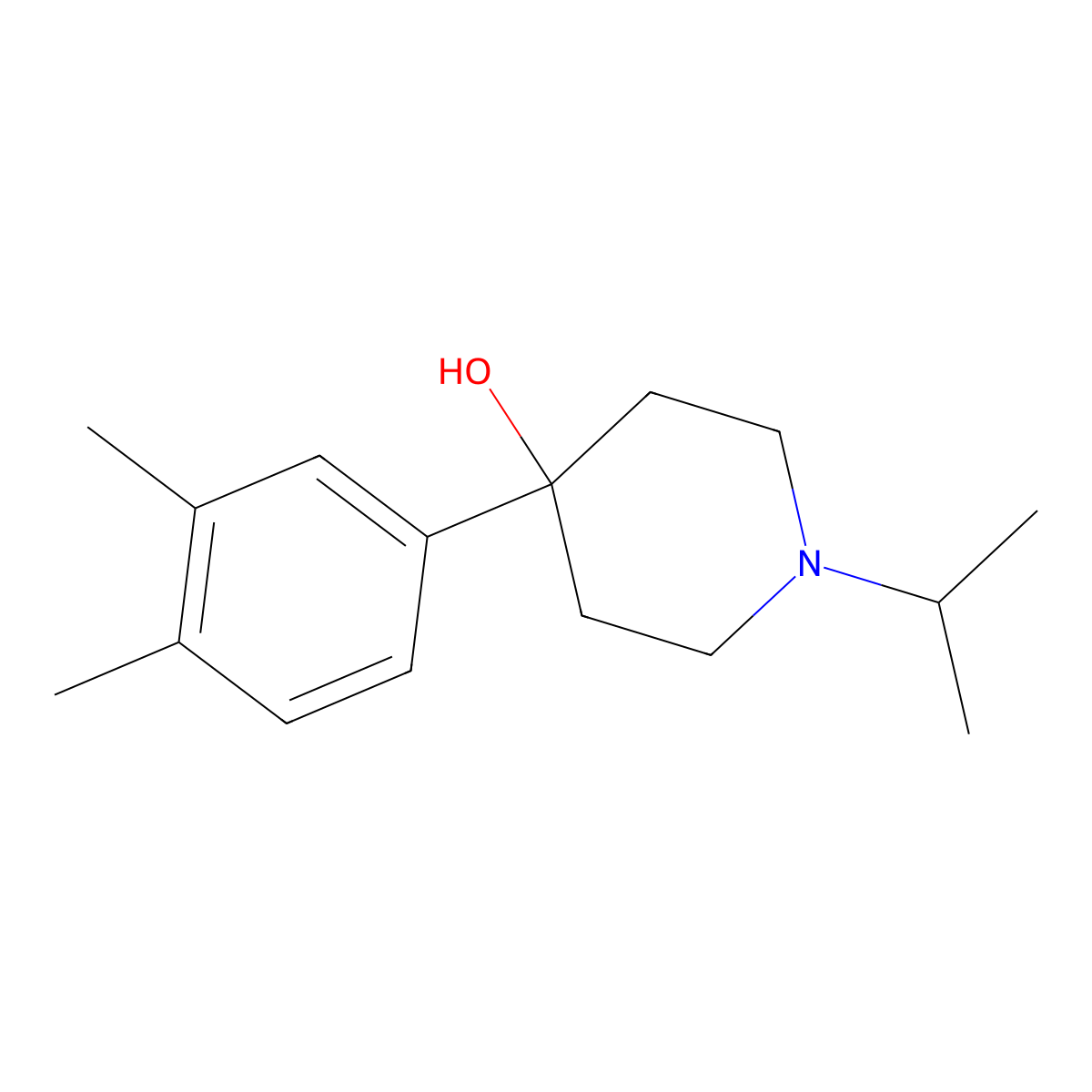 4-(3,4-Dimethylphenyl)-4-hydroxy-1-iso-propylpiperidine molecular structure, CAS 1198284-35-3