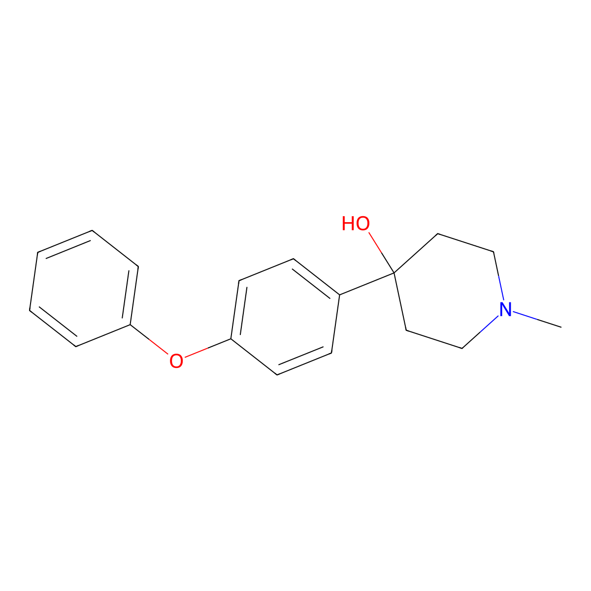 4-Hydroxy-4-(4-phenoxyphenyl)-1-methylpiperidine molecular structure, CAS 1198284-63-7