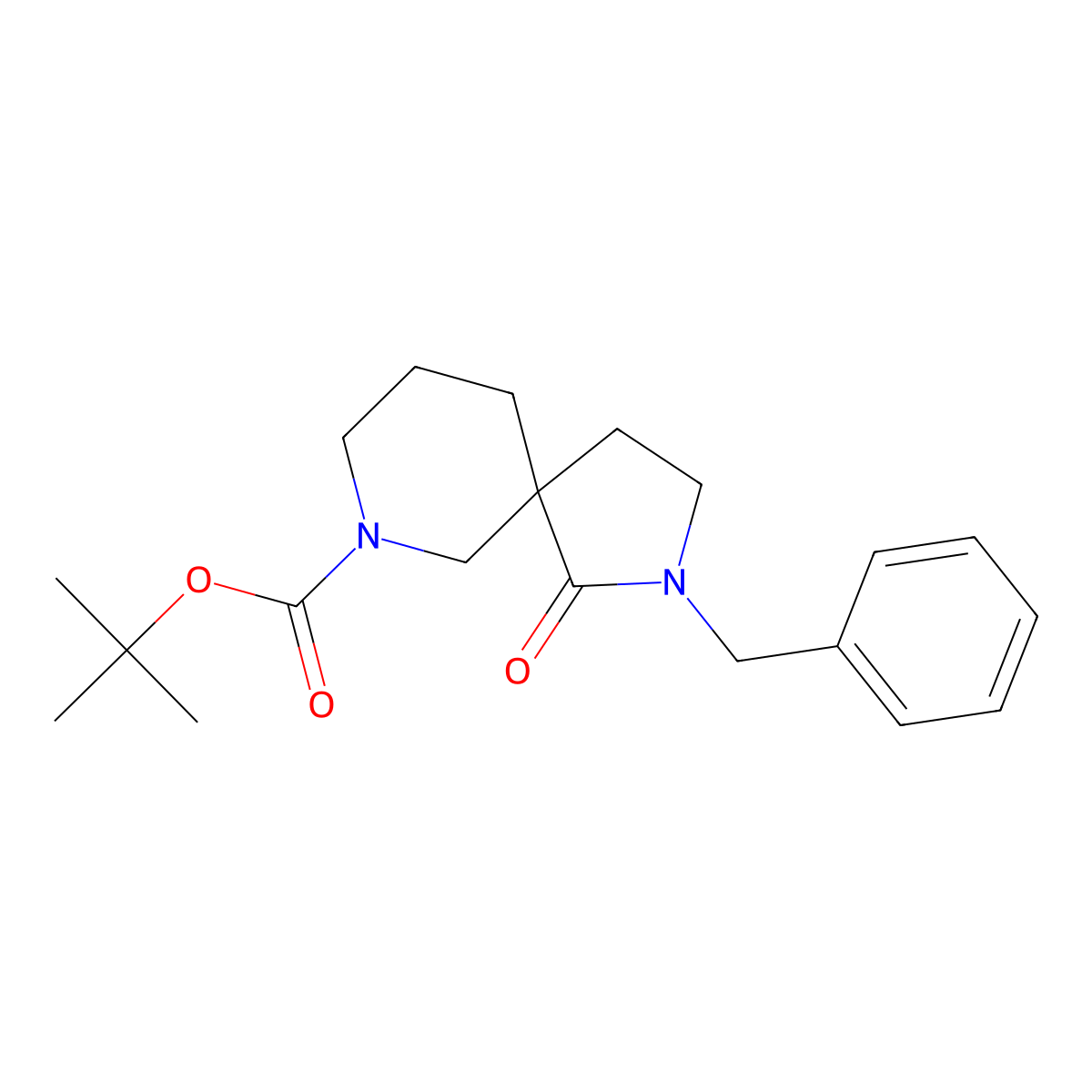 tert-Butyl 3-benzyl-4-oxo-3,9-diazaspiro[4.5]decane-9-carboxylate molecular structure, CAS 1198284-76-2