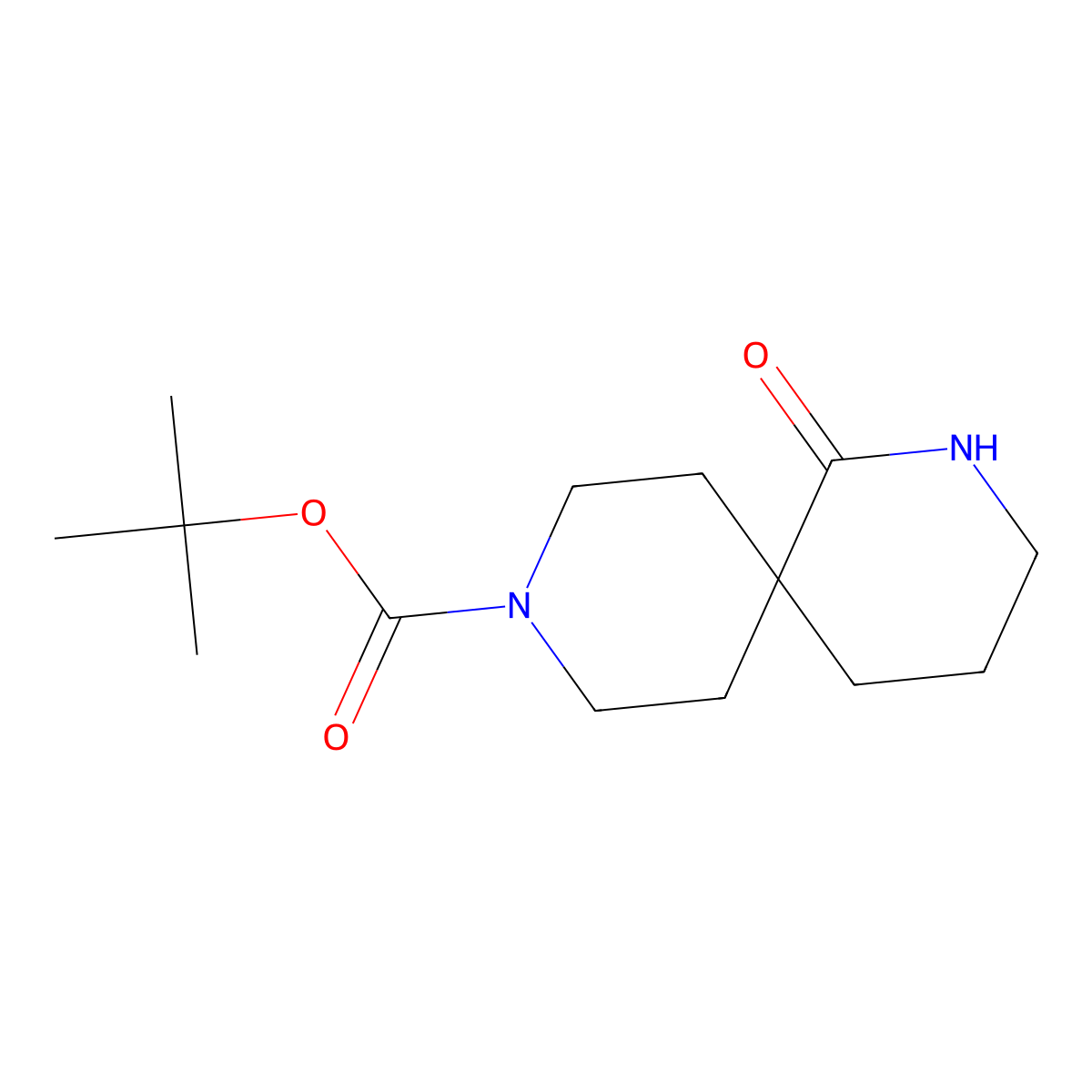 tert-Butyl 1-oxo-2,9-diazaspiro[5.5]undecane-9-carboxylate molecular structure, CAS 1198284-94-4