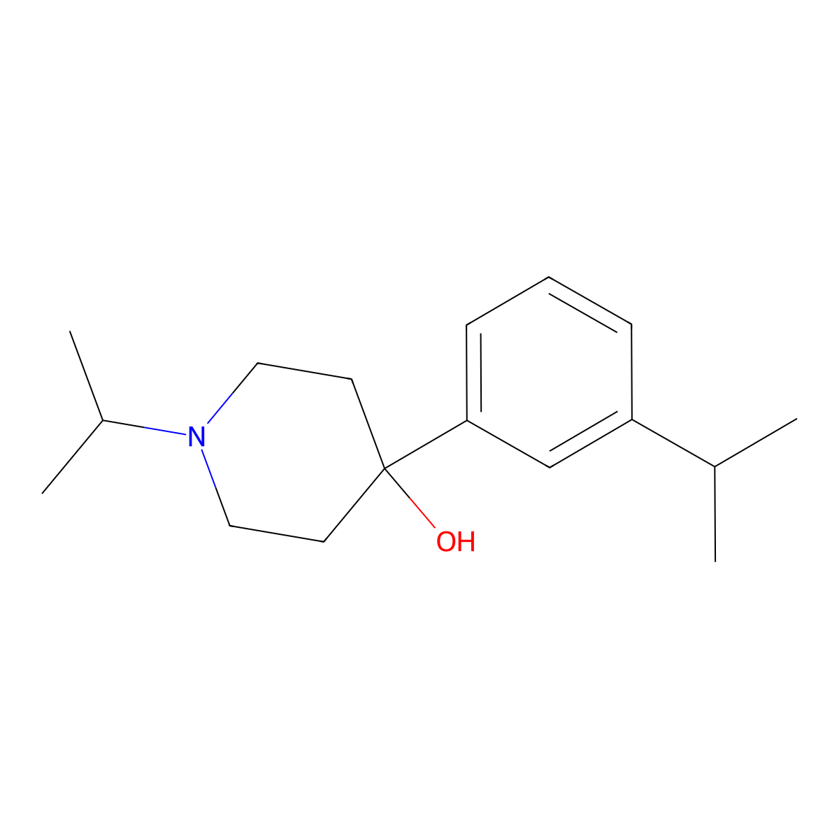 4-Hydroxy-4-(3-iso-propylphenyl)-1-iso-propylpiperidine molecular structure, CAS 1198284-95-5