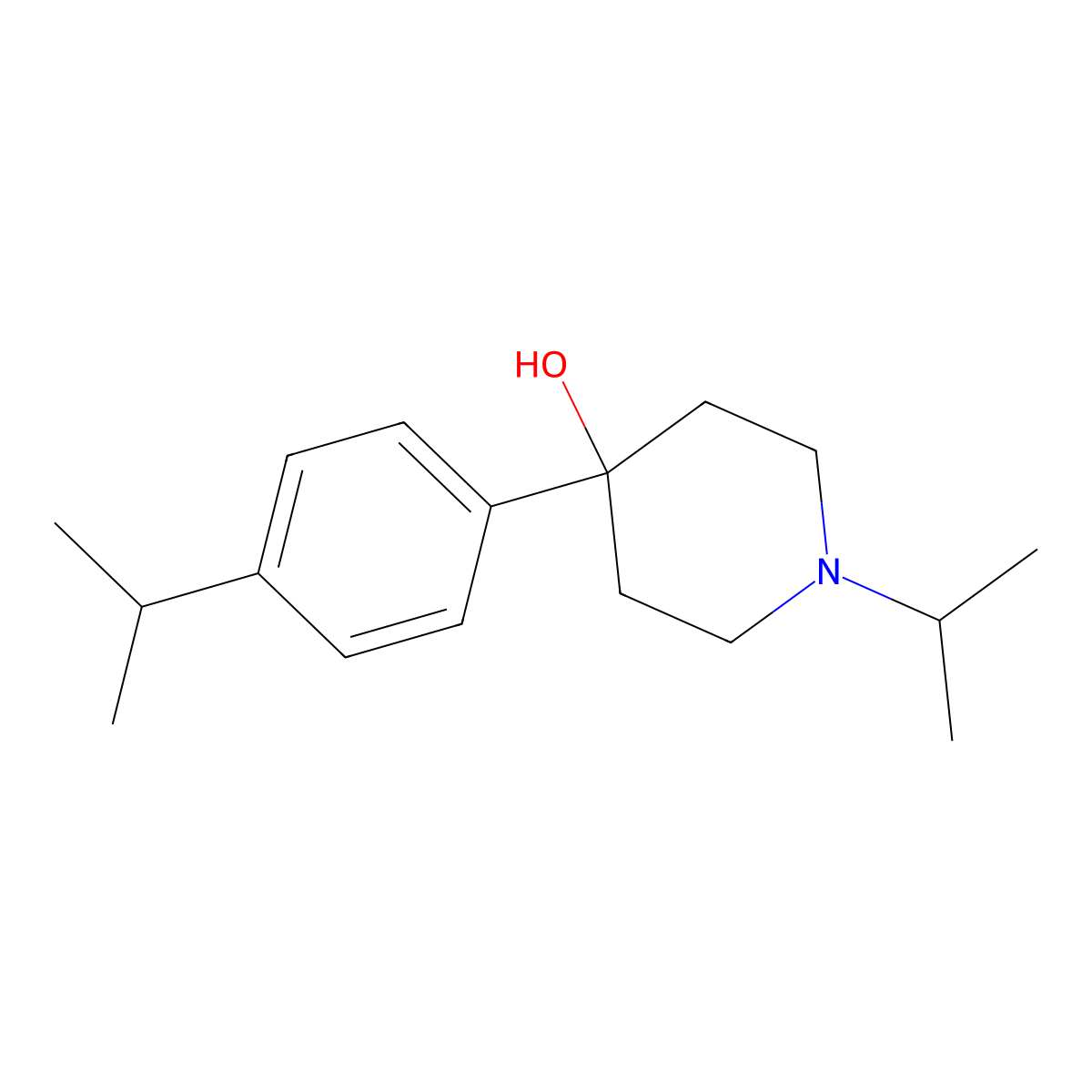 4-Hydroxy-4-(4-iso-propylphenyl)-1-iso-propylpiperidine molecular structure, CAS 1198284-99-9