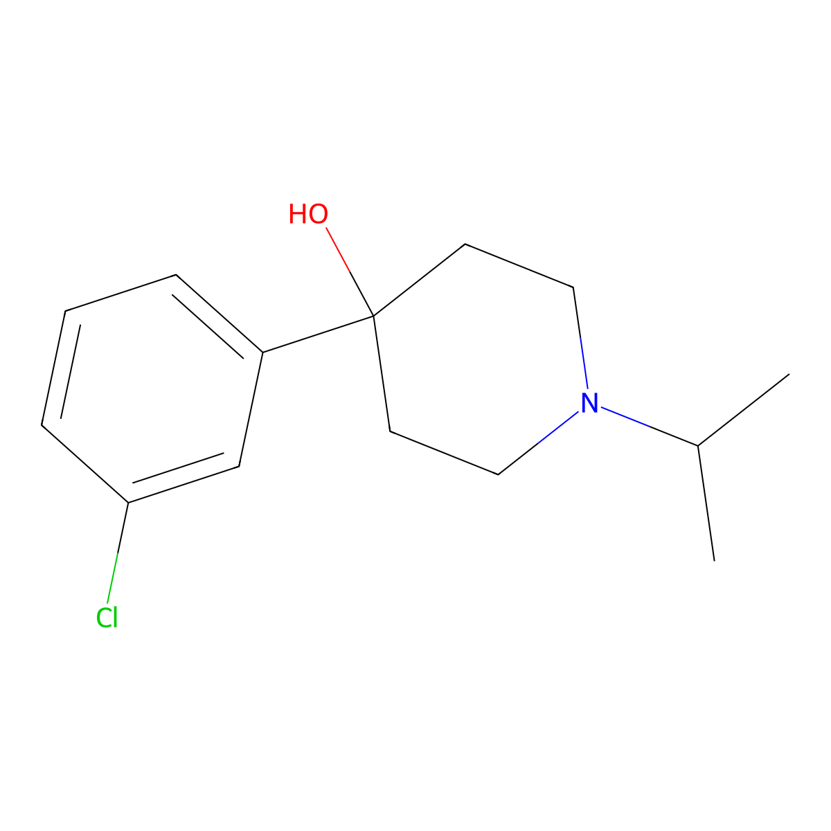 4-(3-Chlorophenyl)-4-hydroxy-1-iso-propylpiperidine molecular structure, CAS 1198285-10-7
