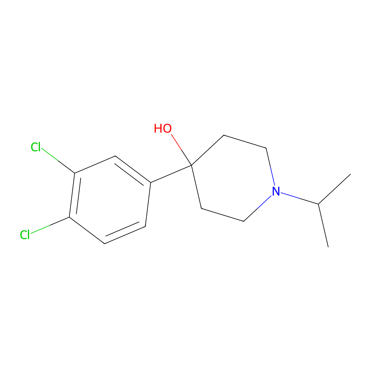 4-(3,4-Dichlorophenyl)-4-hydroxy-1-iso-propylpiperidine molecular structure, CAS 1198285-17-4