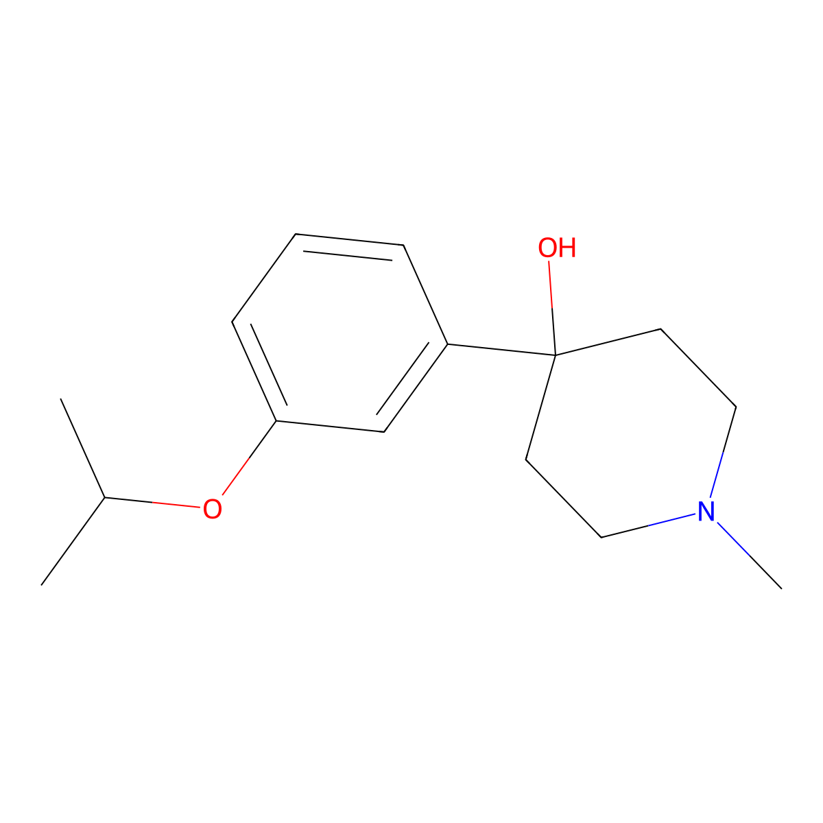 4-Hydroxy-4-(3-iso-propoxyphenyl)-1-methylpiperidine molecular structure, CAS 1198285-34-5
