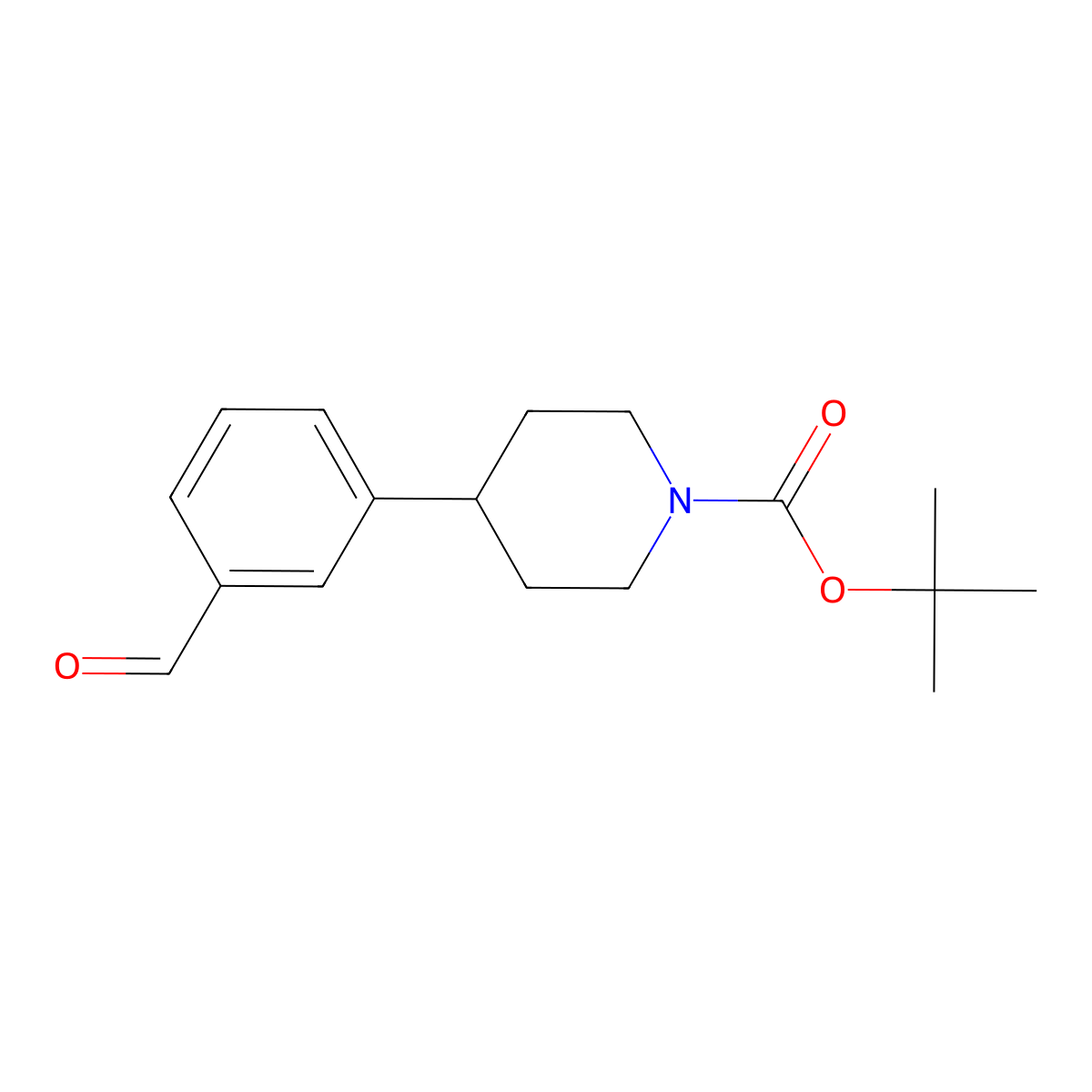 tert-Butyl 4-(3-formylphenyl)piperidine-1-carboxylate molecular structure, CAS 1198285-38-9