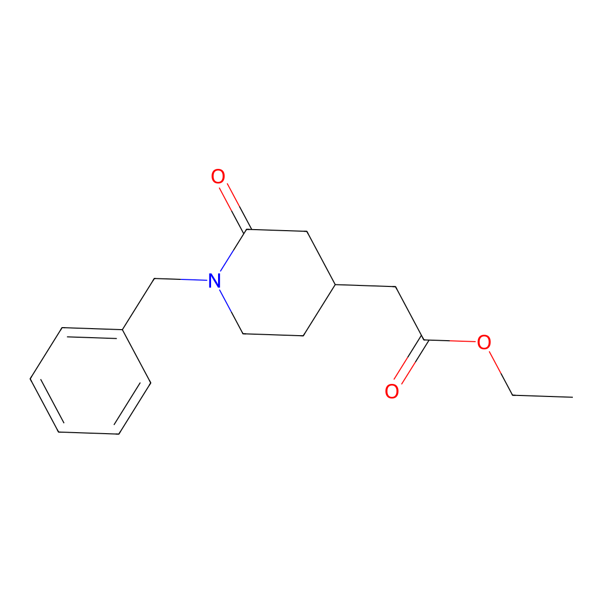 Ethyl 2-(1-benzyl-2-oxo-4-piperidyl)acetate molecular structure, CAS 1198285-41-4