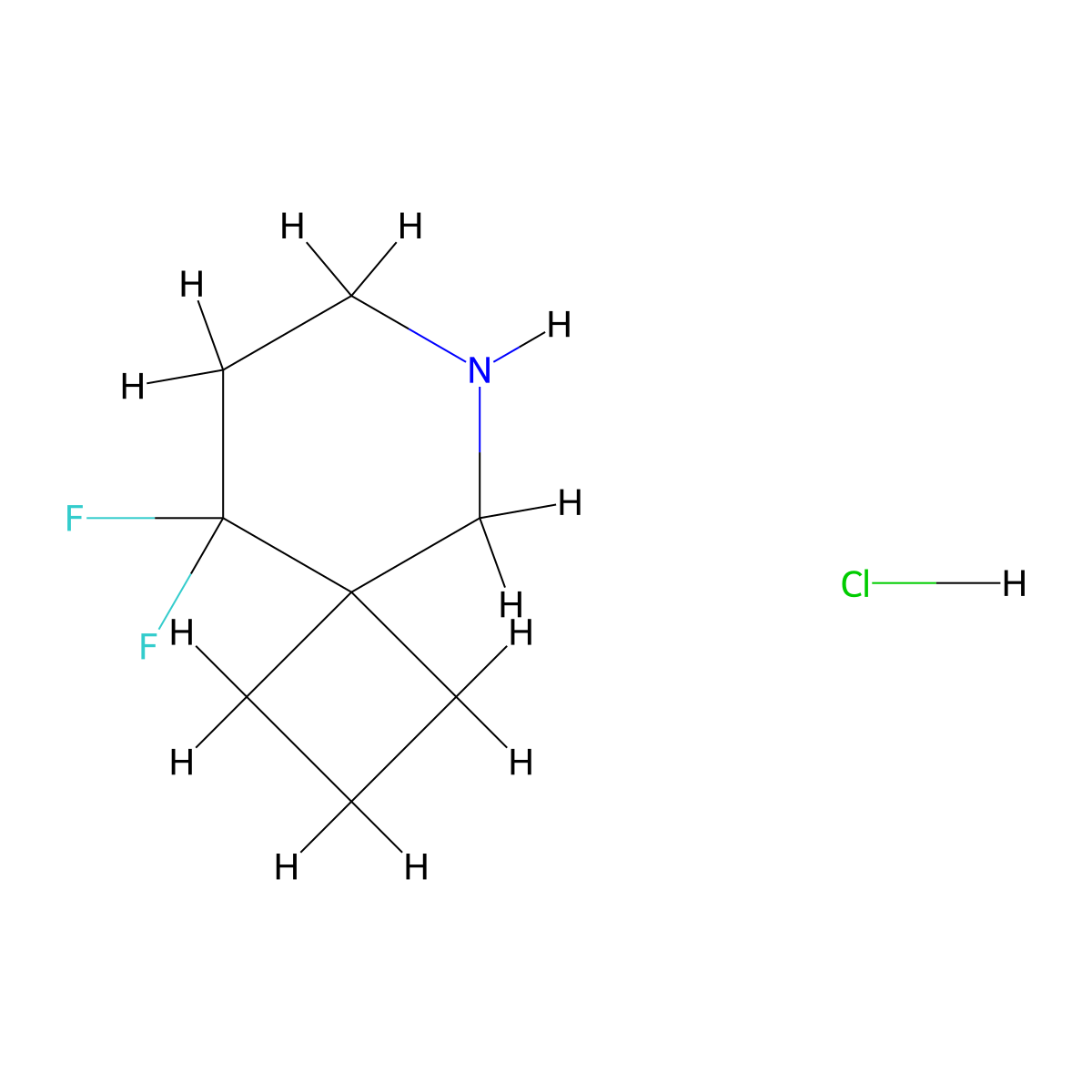 9,9-Difluoro-6-azaspiro[3.5]nonane hydrochloride molecular structure, CAS 1198285-45-8